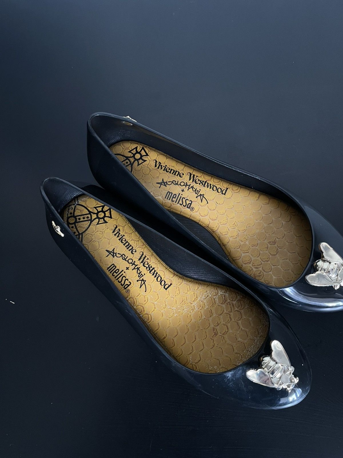 Melissa × Vivienne Westwood Rare Vivienne Westwood Anglomania Melissa Flats Bee 🐝 Y2k Size US 7 / IT 37 - 14 Thumbnail