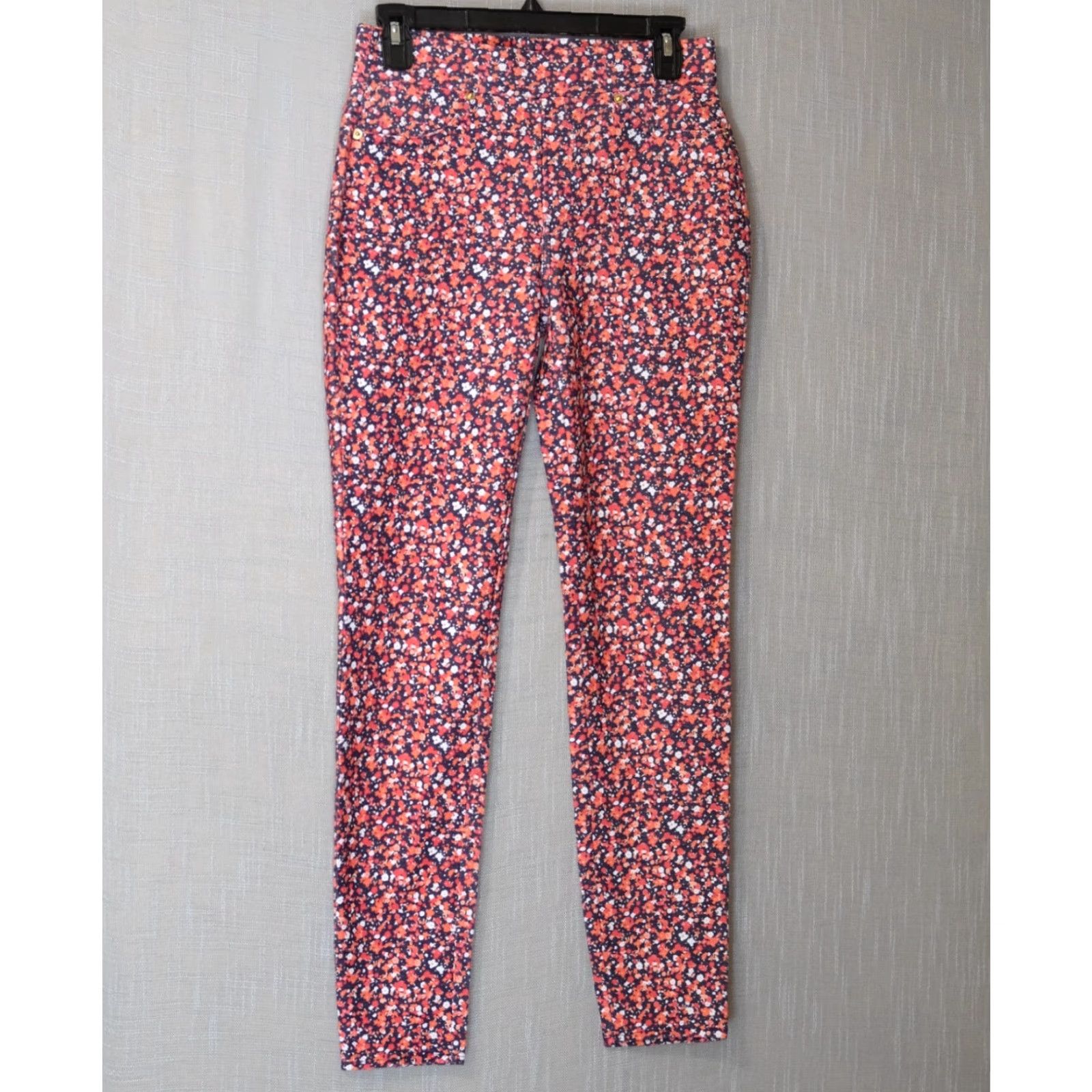 Michael Kors Michael Kors Skinny Jeans Jegging Pull On Floral Womens S Navy/Red/Orange Red/Pink/White XS? No, size S. Size 28" / US 6 / IT 42 - 2 Thumbnail