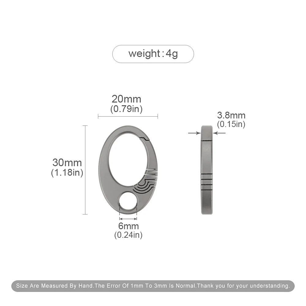Other 2Pcs Titanium Buckle Car Key Ring EDC Keychain Camping Tool Size ONE SIZE - 2 Thumbnail