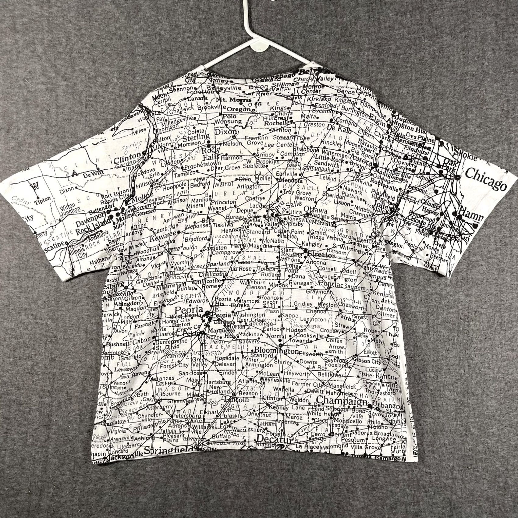 Sunray Sportswear VINTAGE Sun Sportswear Shirt Mens 2XL White Illinois Map All Over Print USA 90s Size US XXL / EU 58 / 5 - 3 Thumbnail