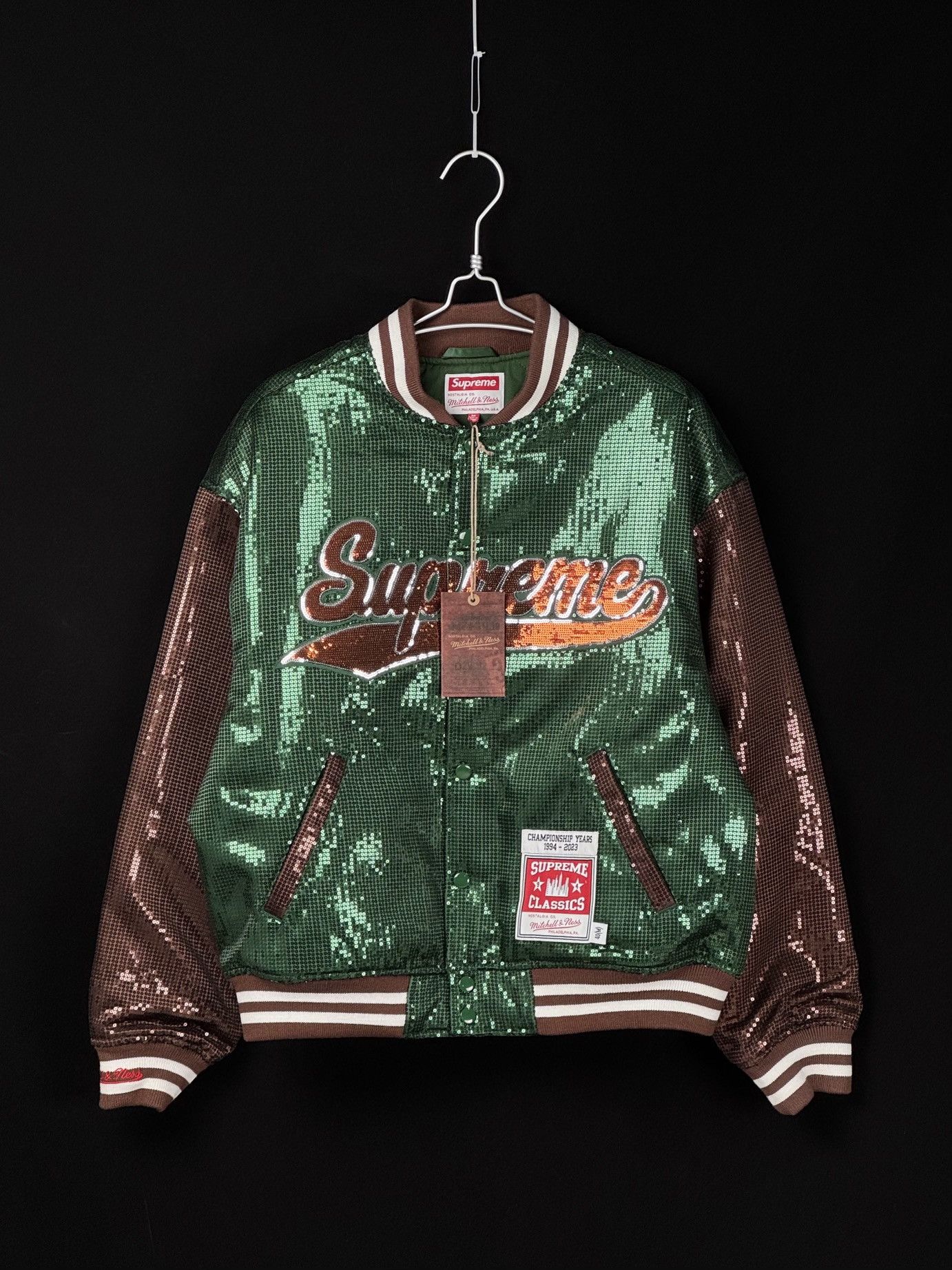 Mitchell & Ness × Supreme Supreme Mitchell & Ness Sequin Varsity Jacket Size US M / EU 48-50 / 2 - 1 Thumbnail