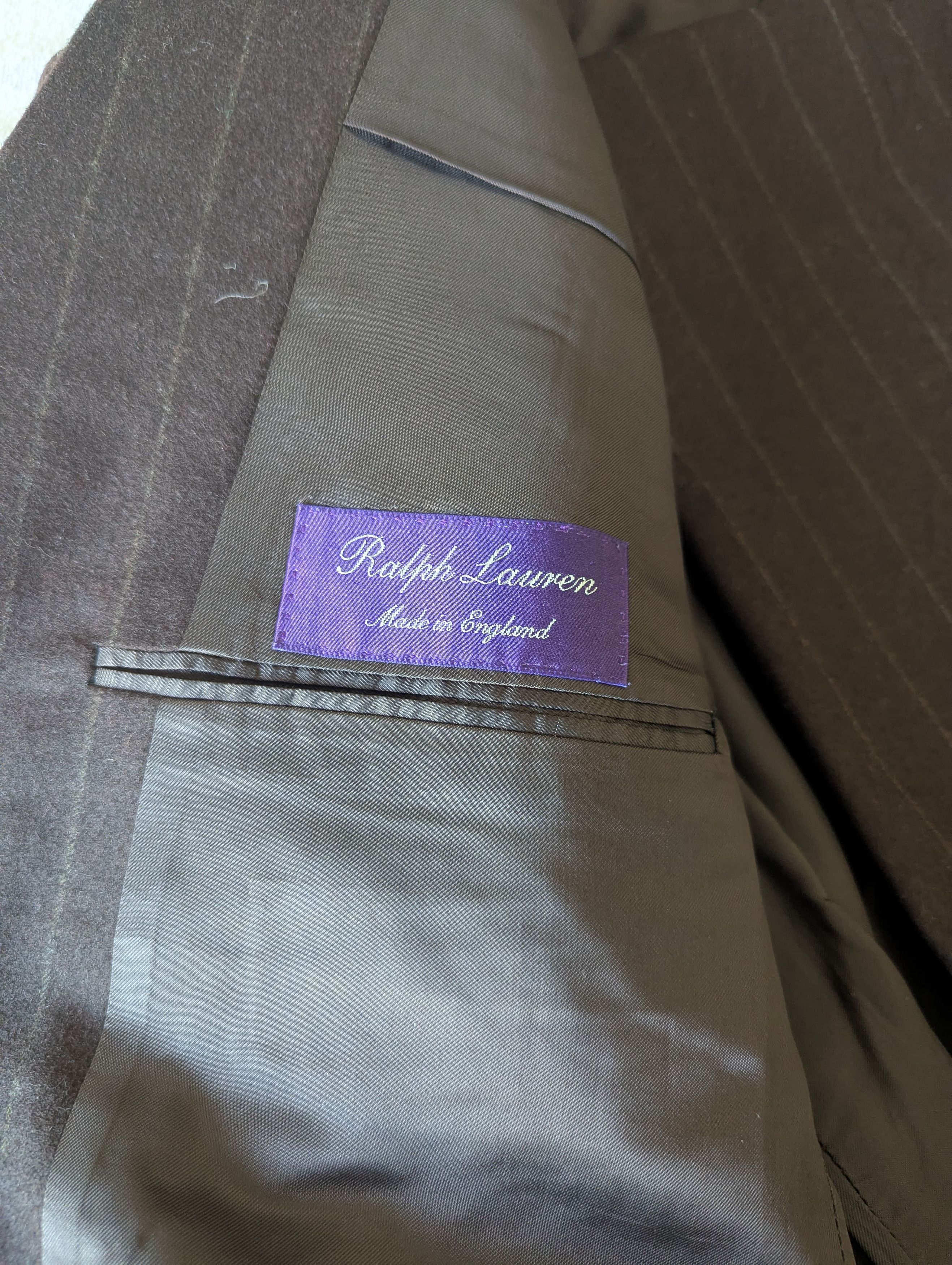 Ralph Lauren Purple Label Vintage Fine Wool Strip Suit Size 44L - 5 Thumbnail
