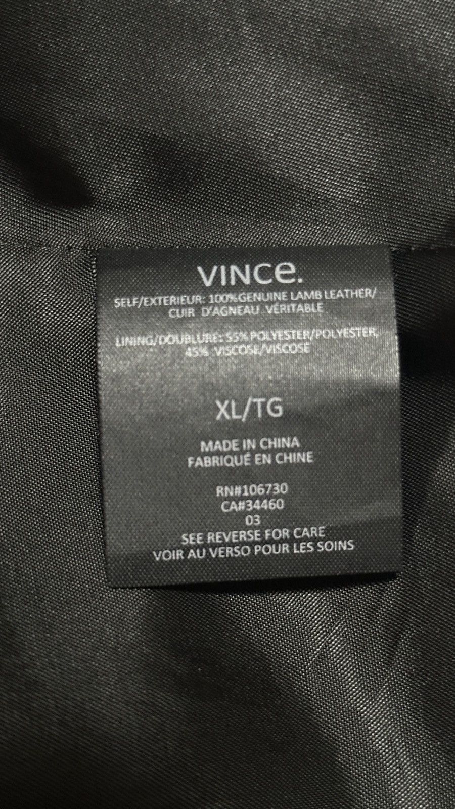 Vince VINCE Men’s Lambskin Leather Moto Jacket Men’s L/XL Size US L / EU 52-54 / 3 - 8 Thumbnail