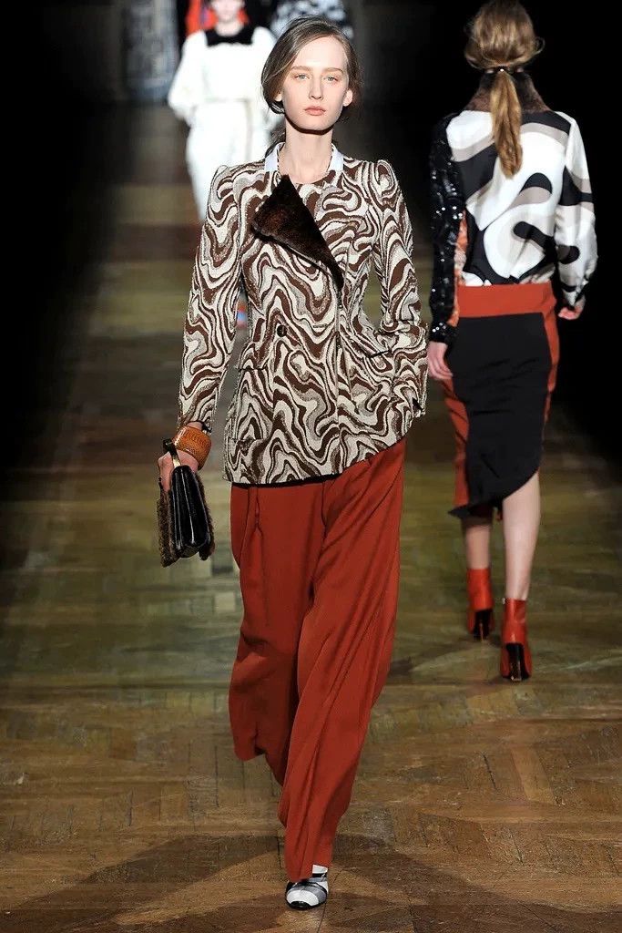 Dries Van Noten DRIES VAN NOTEN size:40 Water ripple wool suit jacket Size L / US 10 / IT 46 - 1 Thumbnail