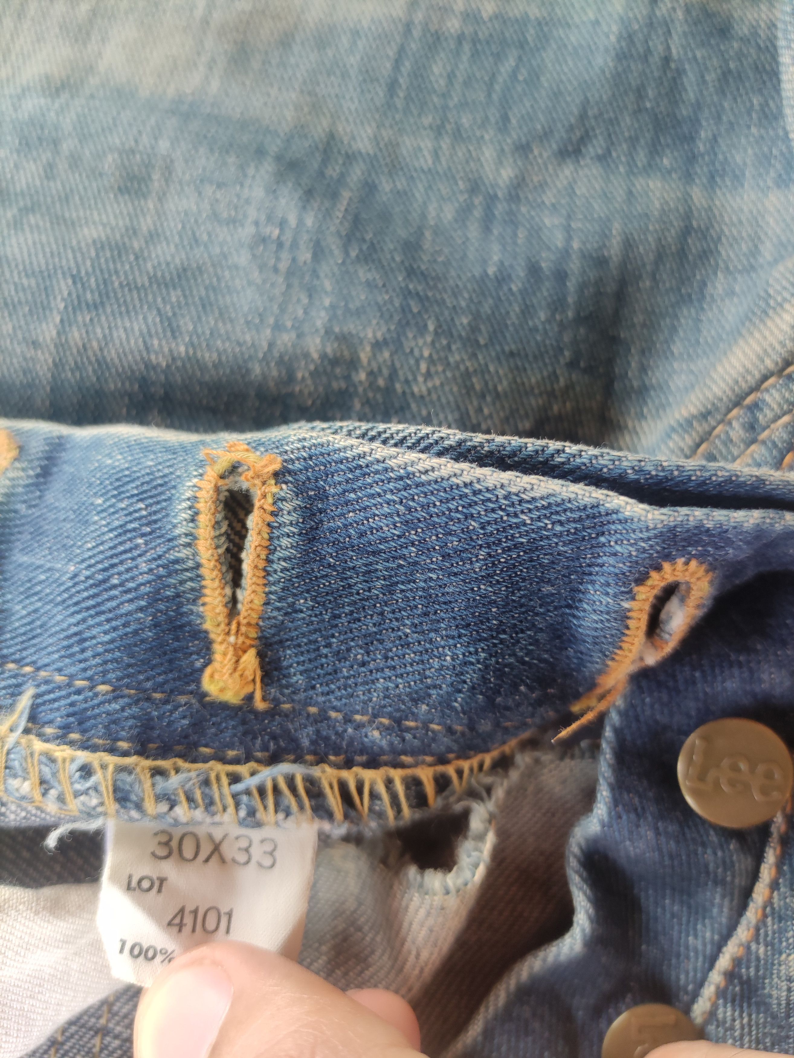 Lee Vintage Lee Button Jean Distressed Faded Denim Pants Size US 30 / EU 46 - 6 Thumbnail