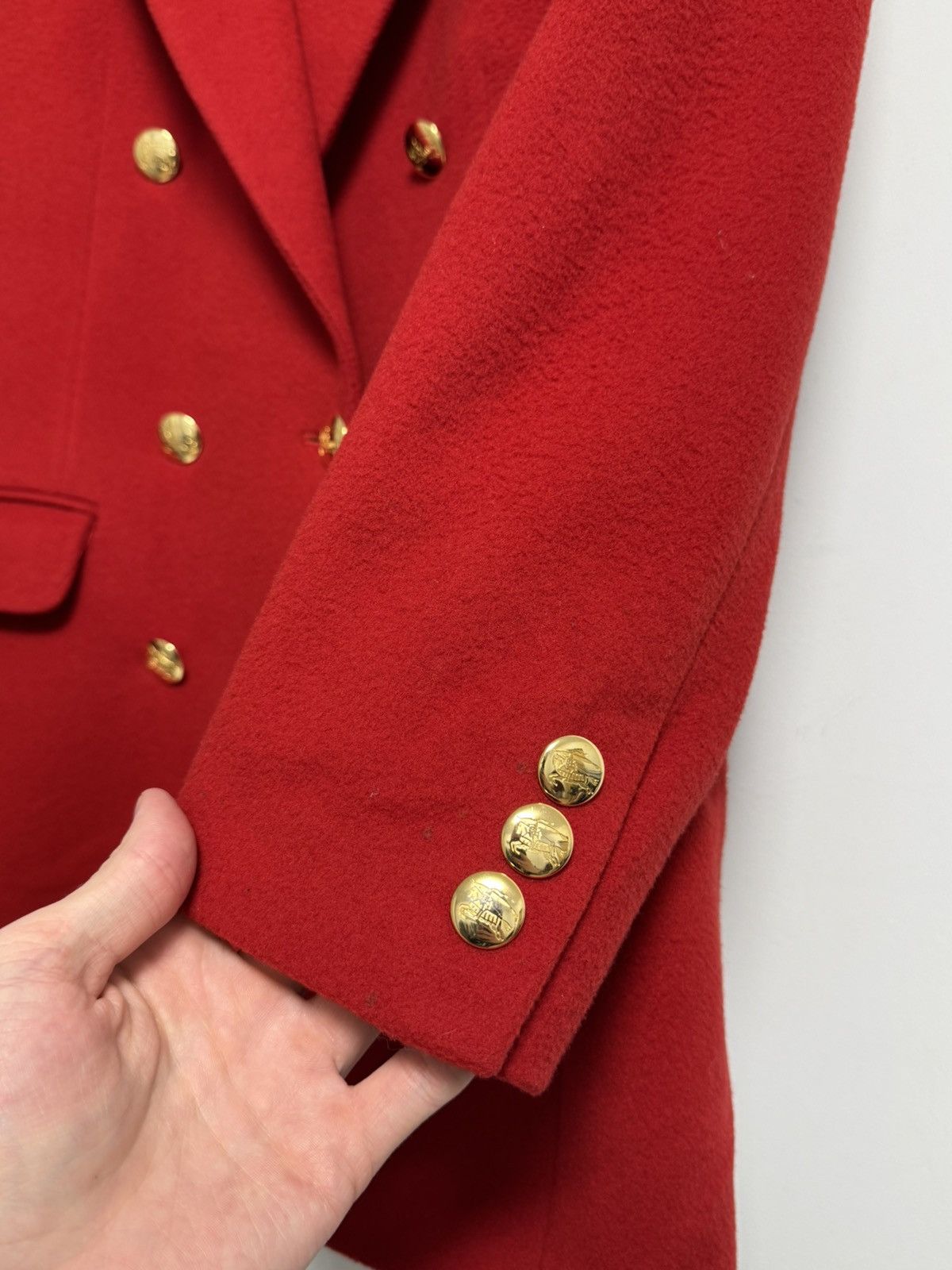 Burberry Burberrys London Vintage Double Breasted Wool Blazer Gold Size M / US 6-8 / IT 42-44 - 13 Thumbnail