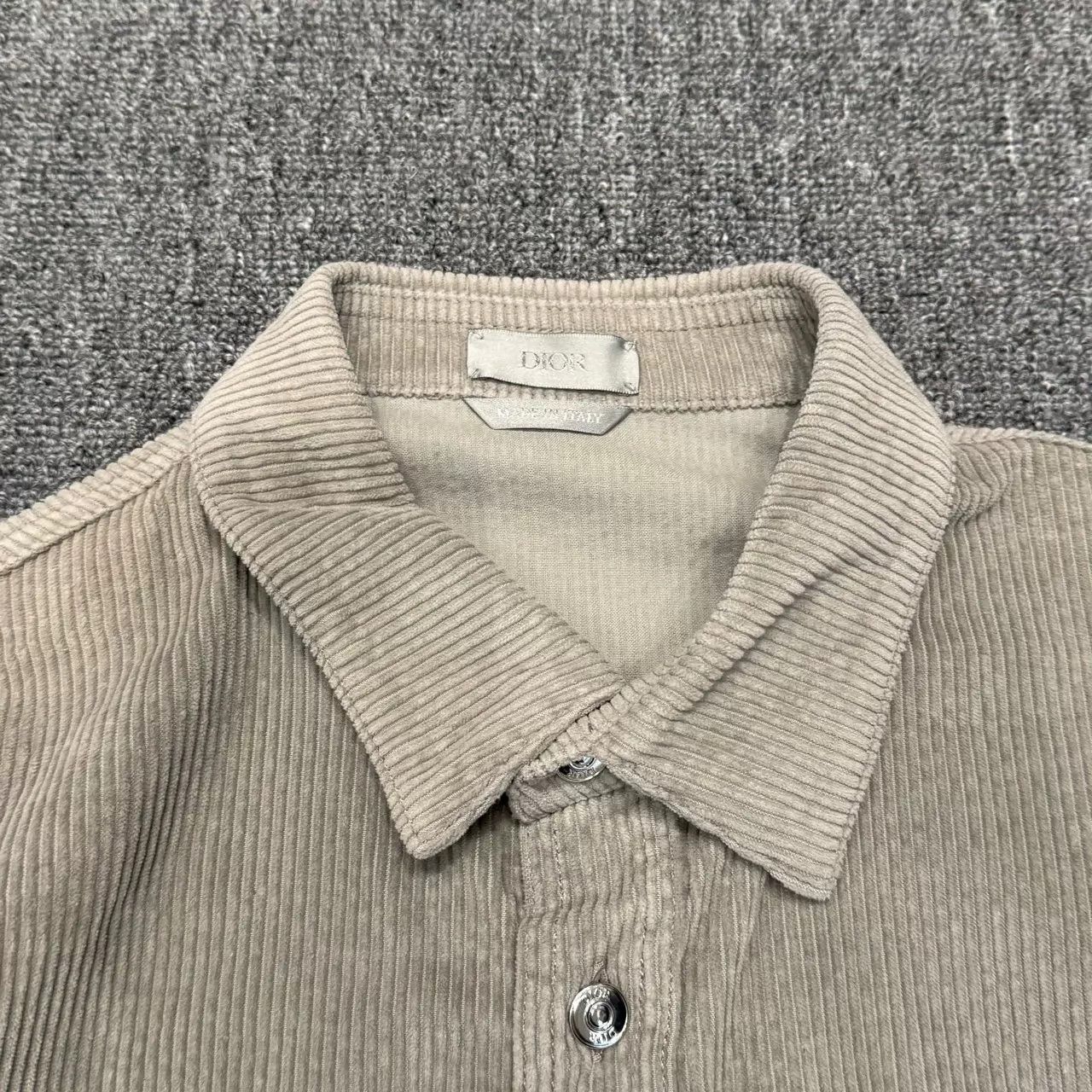 Dior DIOR Gray Corduroy Logo Shirt Jacket 42 98 New Size US L / EU 52-54 / 3 - 4 Thumbnail