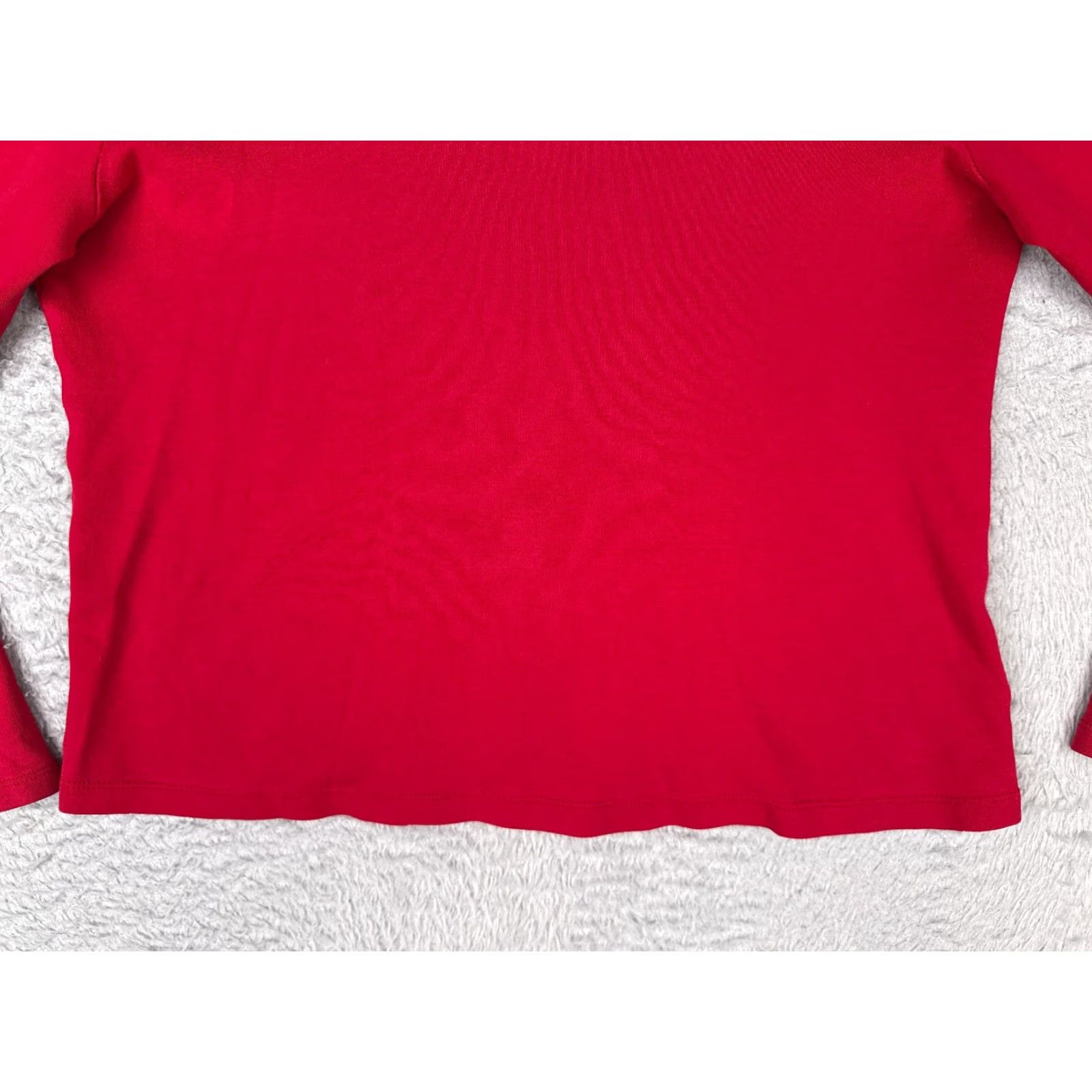 Ralph Lauren Lauren Ralph Lauren Shirt Women Petite Large Red Long Sleeve Cotton Turtleneck Logo Knit Casual All Seasons Equestrian Horse Outdoor Womens Size L / US 10 / IT 46 - 5 Thumbnail
