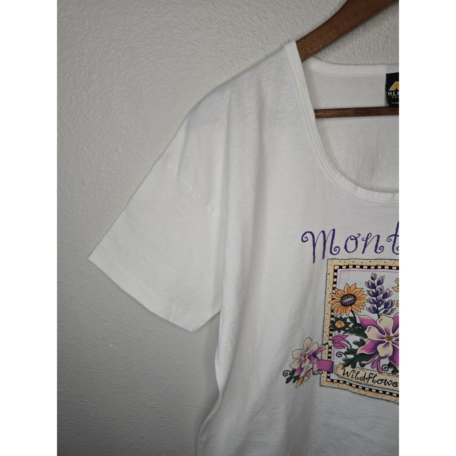 Vintage Vintage Montana Shirt Womens L Floral Wildflower White Tee Size L / US 10 / IT 46 - 6 Thumbnail