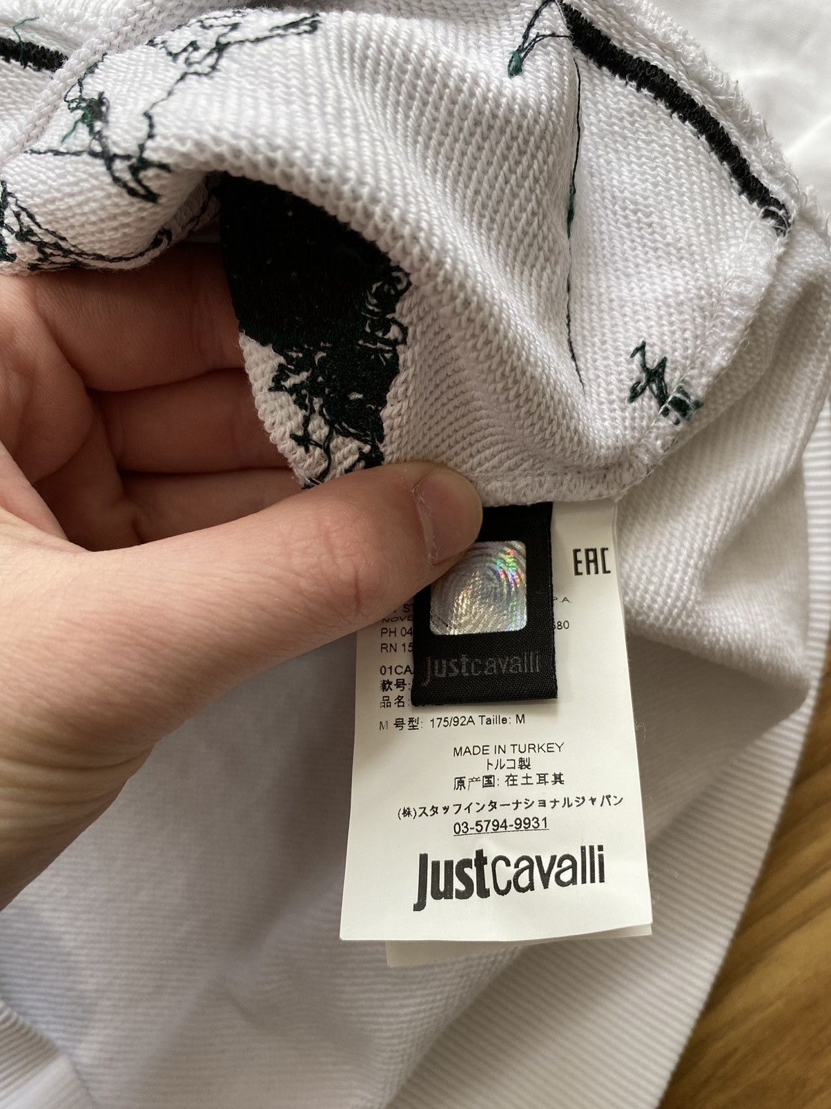 Designer × Just Cavalli × Roberto Cavalli Just Cavalli Hoodie White Size M Size US M / EU 48-50 / 2 - 12 Thumbnail