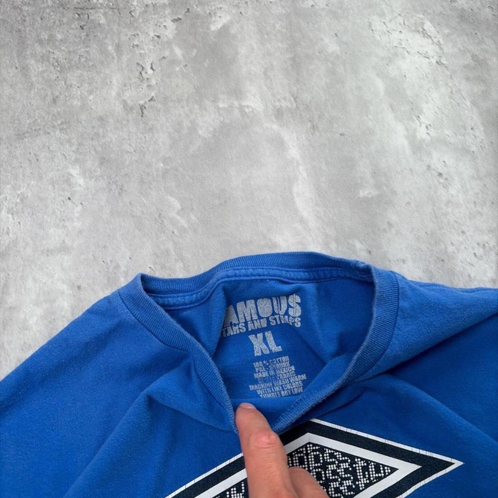 Other Y2K Blue Famous Stars & Striped Skater T-Shirt Size US XL / EU 56 / 4 - 6 Thumbnail