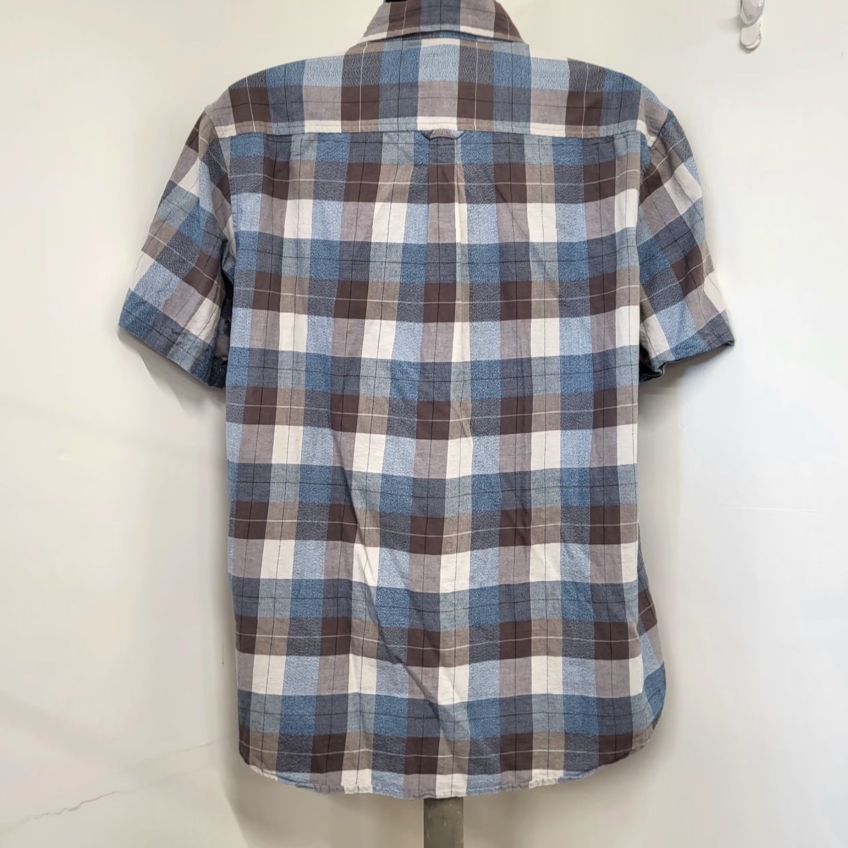 Vintage Grizzly Mountain Shirt Men XL Blue Brown Cream Short Sleeve Plaid Pocket Button-Up Shirt Size US XL / EU 56 / 4 - 6 Thumbnail
