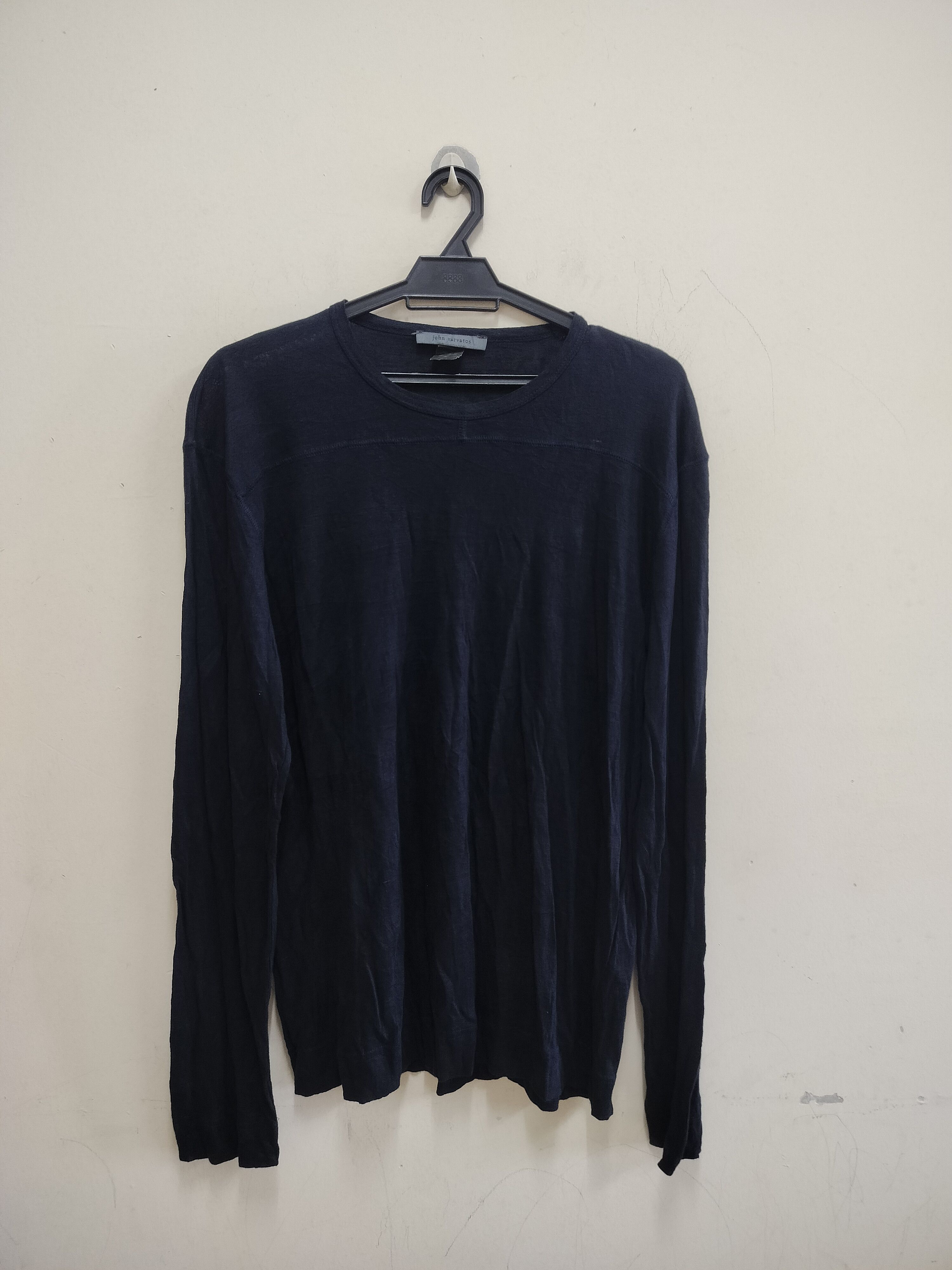 John Varvatos John Varvatos Navy Blue Linen Long Sleeve t-shirt Size US L / EU 52-54 / 3 - 1 Thumbnail