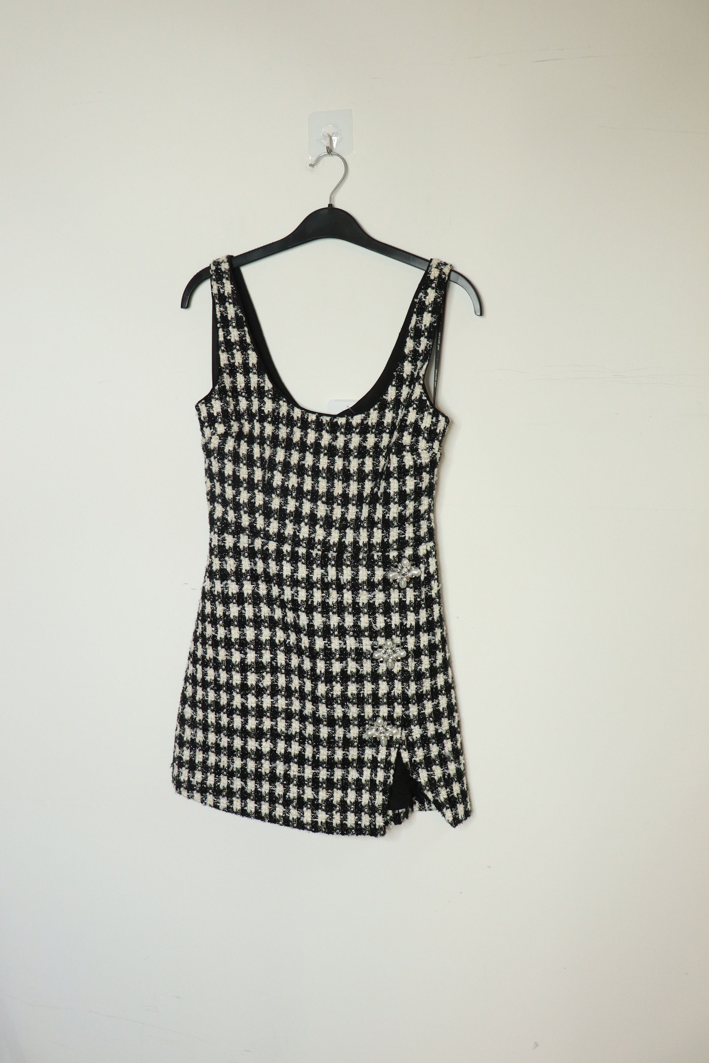 Self-Portrait Black and white boucle mini dress - UK 6 Size XS / US 0-2 / IT 36-38 - 1 Thumbnail