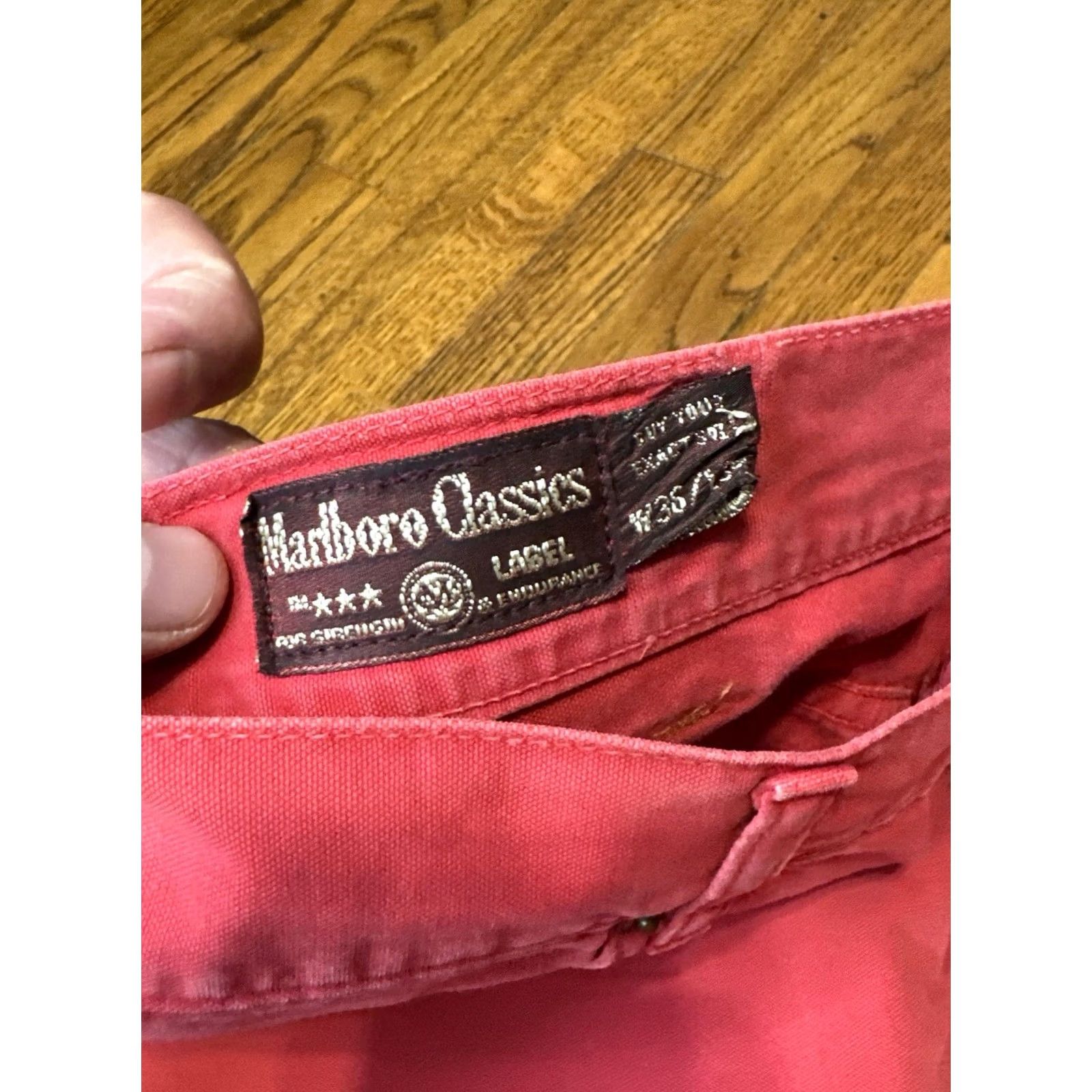Marlboro VINTAGE Marlboro Classics Pants Red Canvas Straight Leg Workwear 90s 34x30 Mens Size US 34 / EU 50 - 6 Thumbnail
