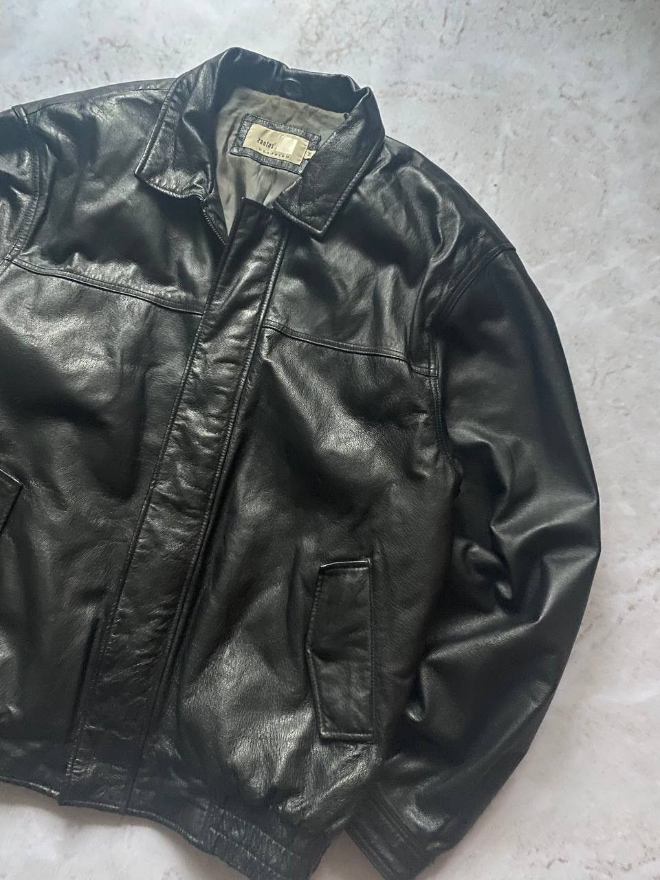 Genuine Leather × Vintage Vintage Leather Bomber Jacket Moto Y2K Schott Style Size US XL / EU 56 / 4 - 3 Thumbnail