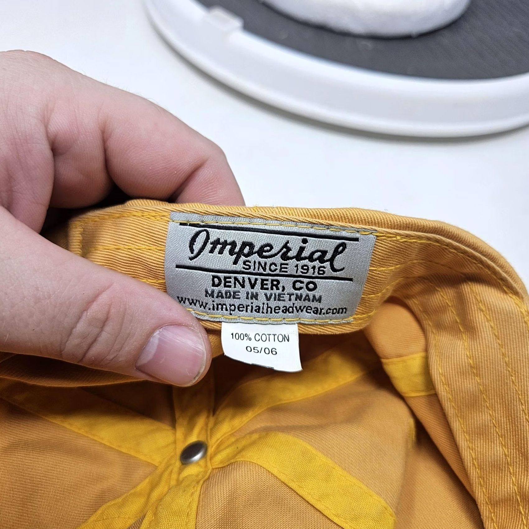 Imperial Imperial Hat Mens One Size Yellow Cap Strap Back Cotton Golf GWI Embroidered Size ONE SIZE - 7 Thumbnail