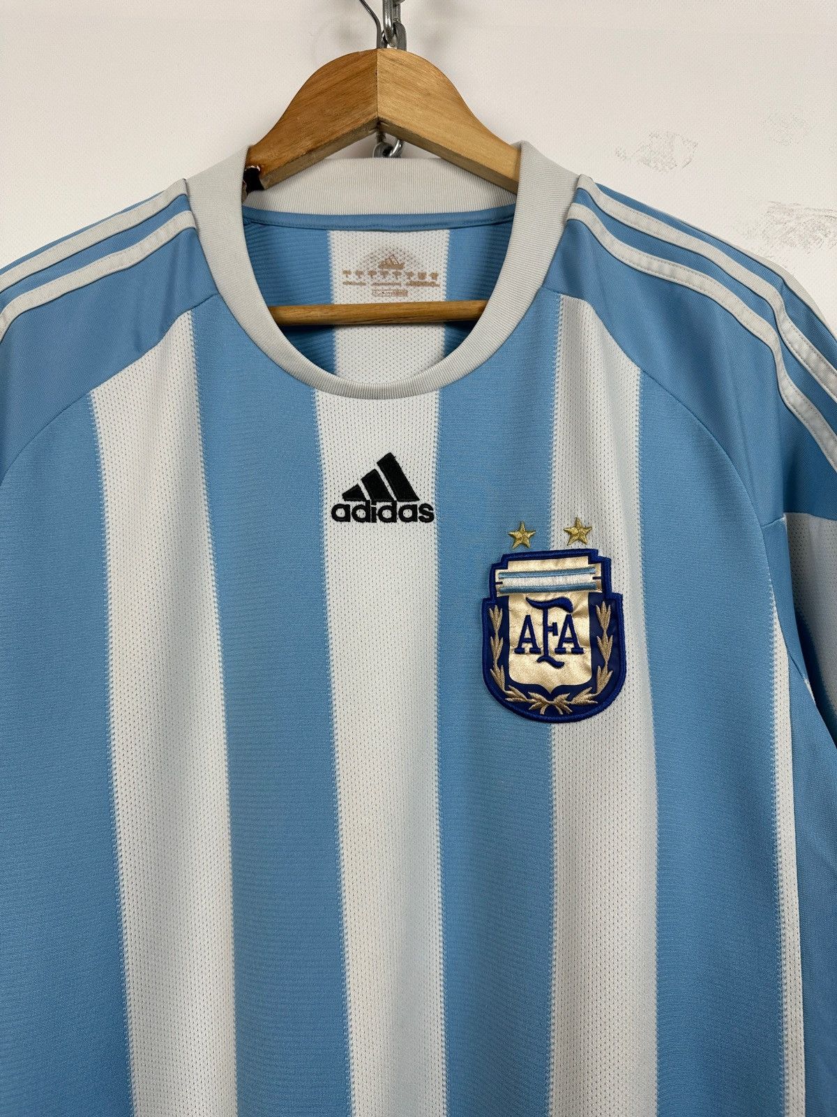 Adidas 2008 Adidas Argentina National Team Vintage Soccer Jersey Size US L / EU 52-54 / 3 - 5 Thumbnail