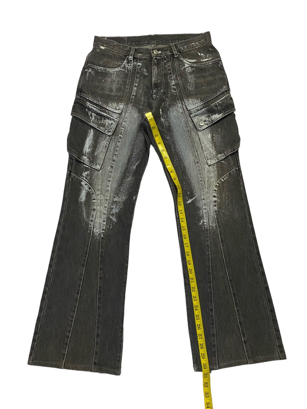 If Six Was Nine × Japanese Brand Berning Sho Flared Cargo Jeans Size US 30 / EU 46 - 7 Thumbnail