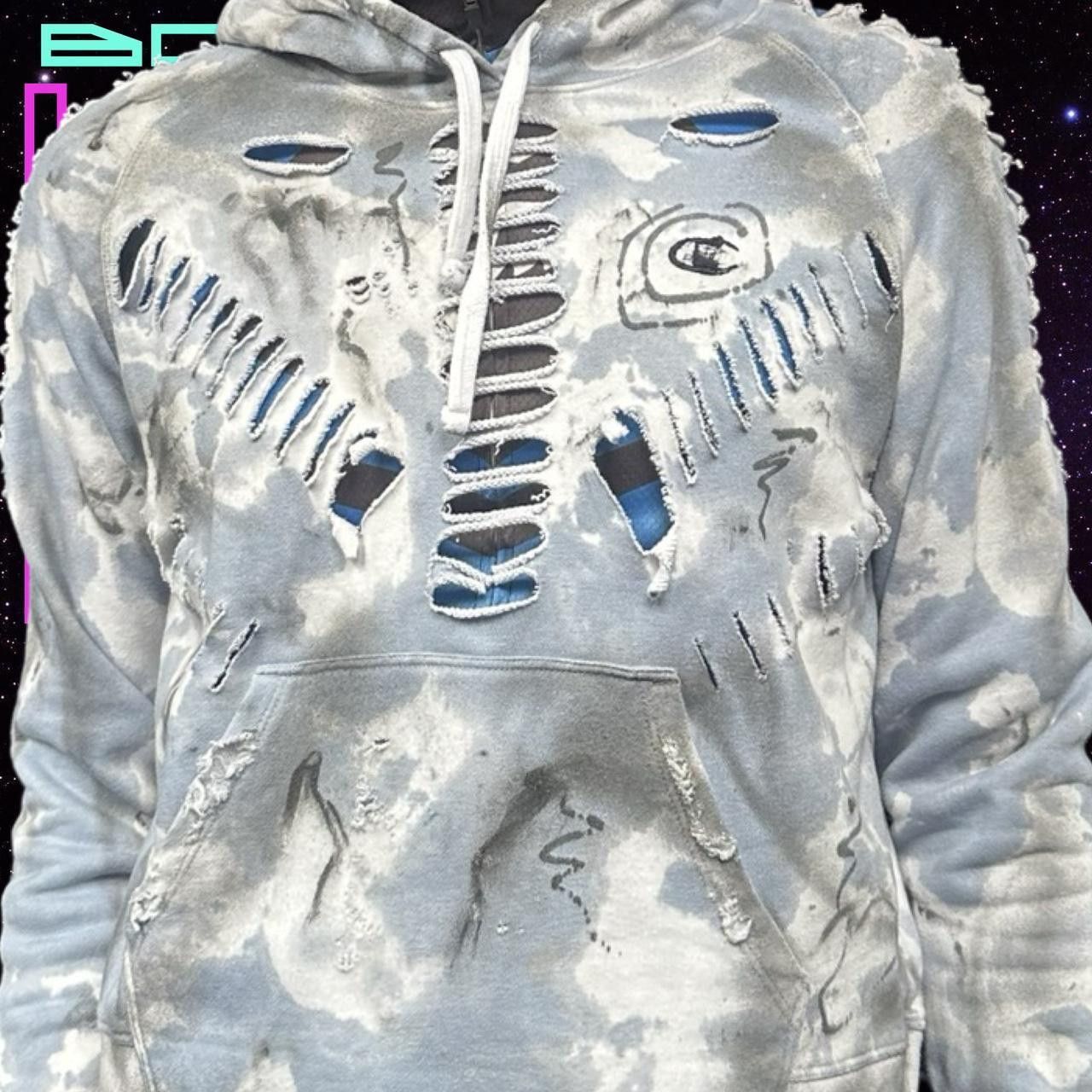Champion Champion 'Sky' Powder Blue/White Tie Dye Hoodie - XL Size XL / US 12-14 / IT 48-50 - 1 Thumbnail