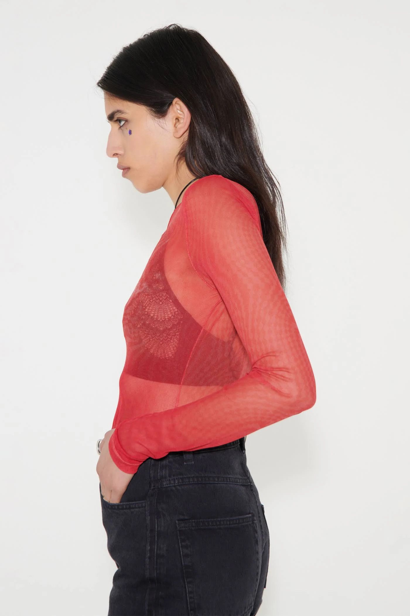 Our Legacy o1mle0524 Long Sleeve T-Shirt in Red Size XS / US 0-2 / IT 36-38 - 10 Thumbnail