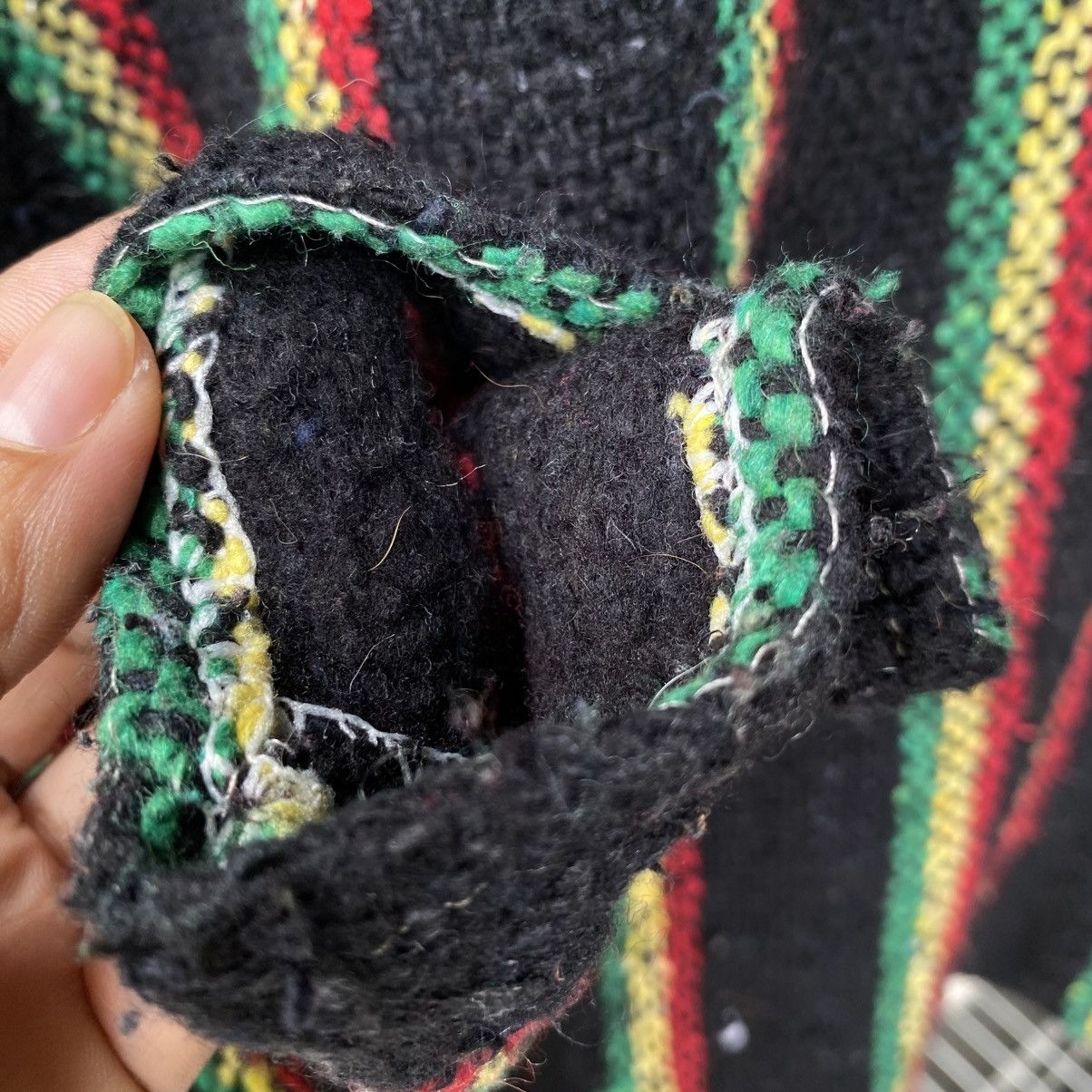 Vintage Black Rasta Striped Baja Hoodie Size US L / EU 52-54 / 3 - 14 Thumbnail