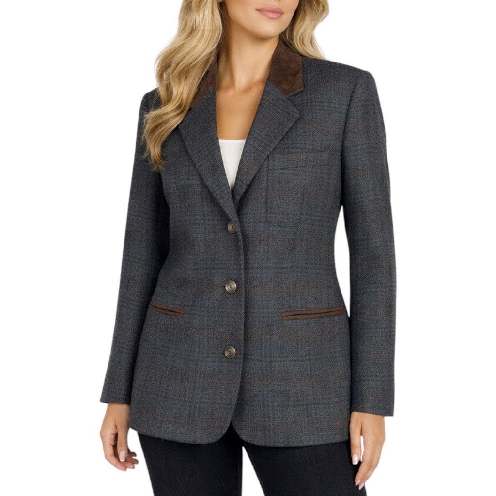 Express Express Suede Collar Wool Plaid Blazer Jacket Suede Size L Size L / US 10 / IT 46 - 1 Thumbnail
