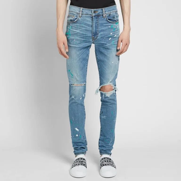 Amiri Amiri - Paint Splatter Artist Broken Denim Jean Size US 32 / EU 48 - 1 Thumbnail