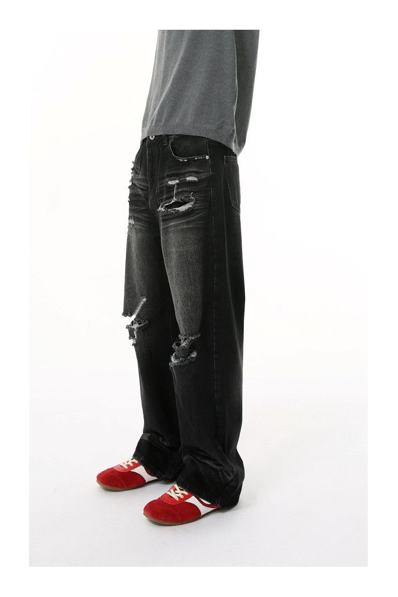 Japanese Brand × Jean American street distressed vintage ripped loose jeans Size US 32 / EU 48 - 4 Thumbnail