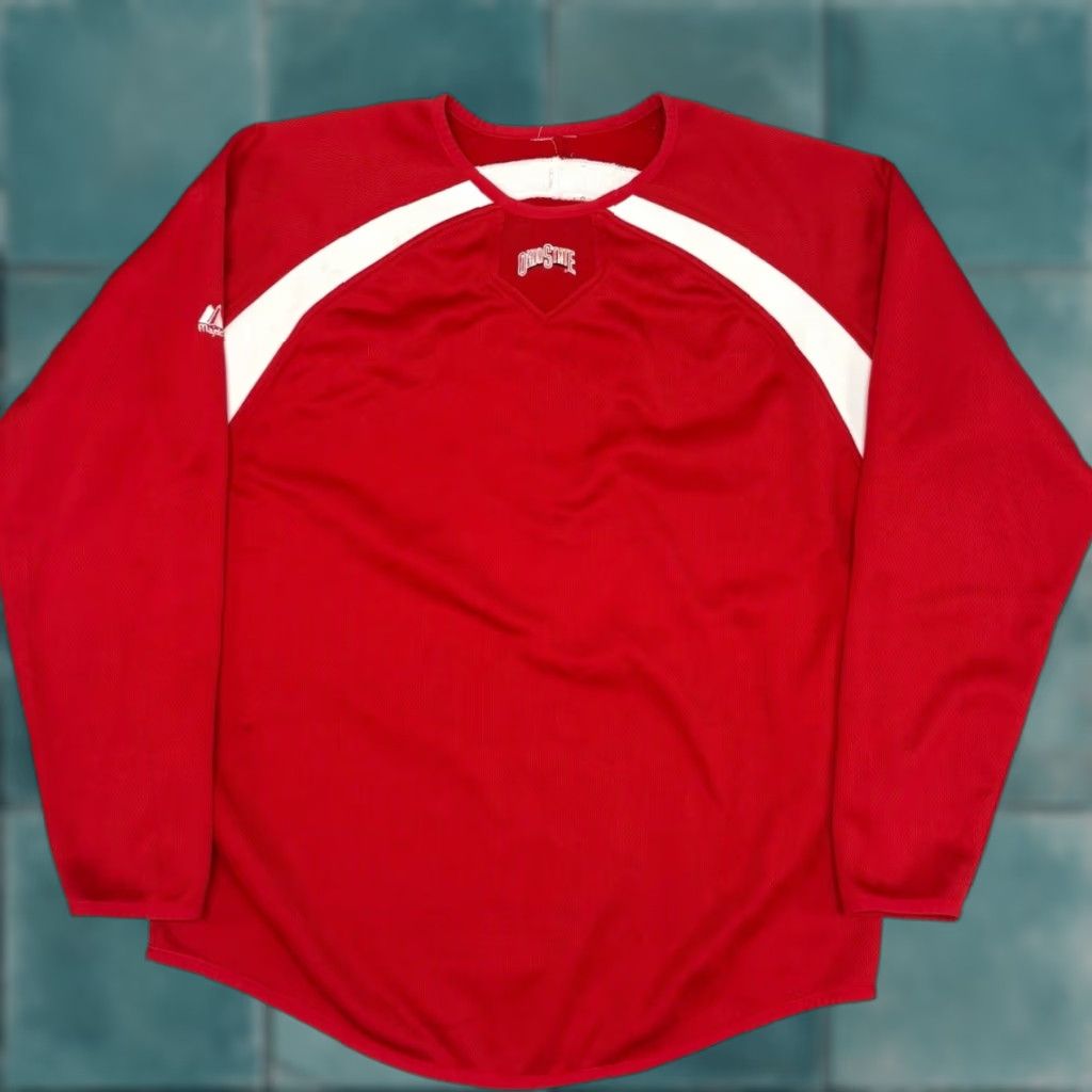 Vintage VINTAGE Ohio State University OSU Buckeyes Majestic Red Men L Baseball Dugout Jersey Size US L / EU 52-54 / 3 - 1 Thumbnail