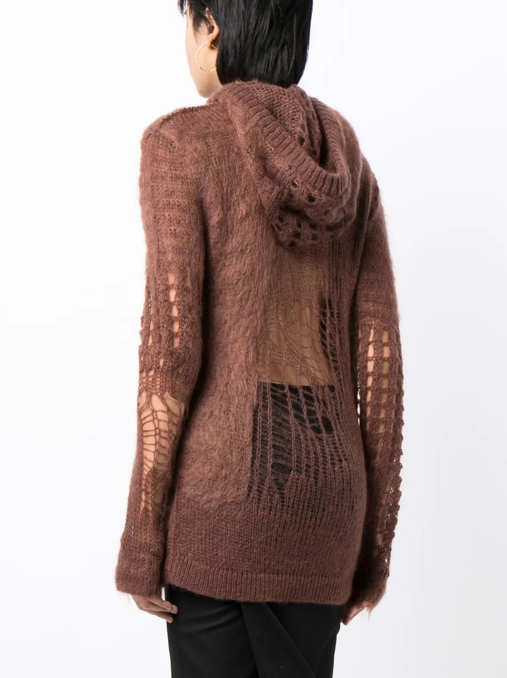 Rick Owens o1y0126 Hooded Sweater in Brown Size S / US 4 / IT 40 - 4 Thumbnail
