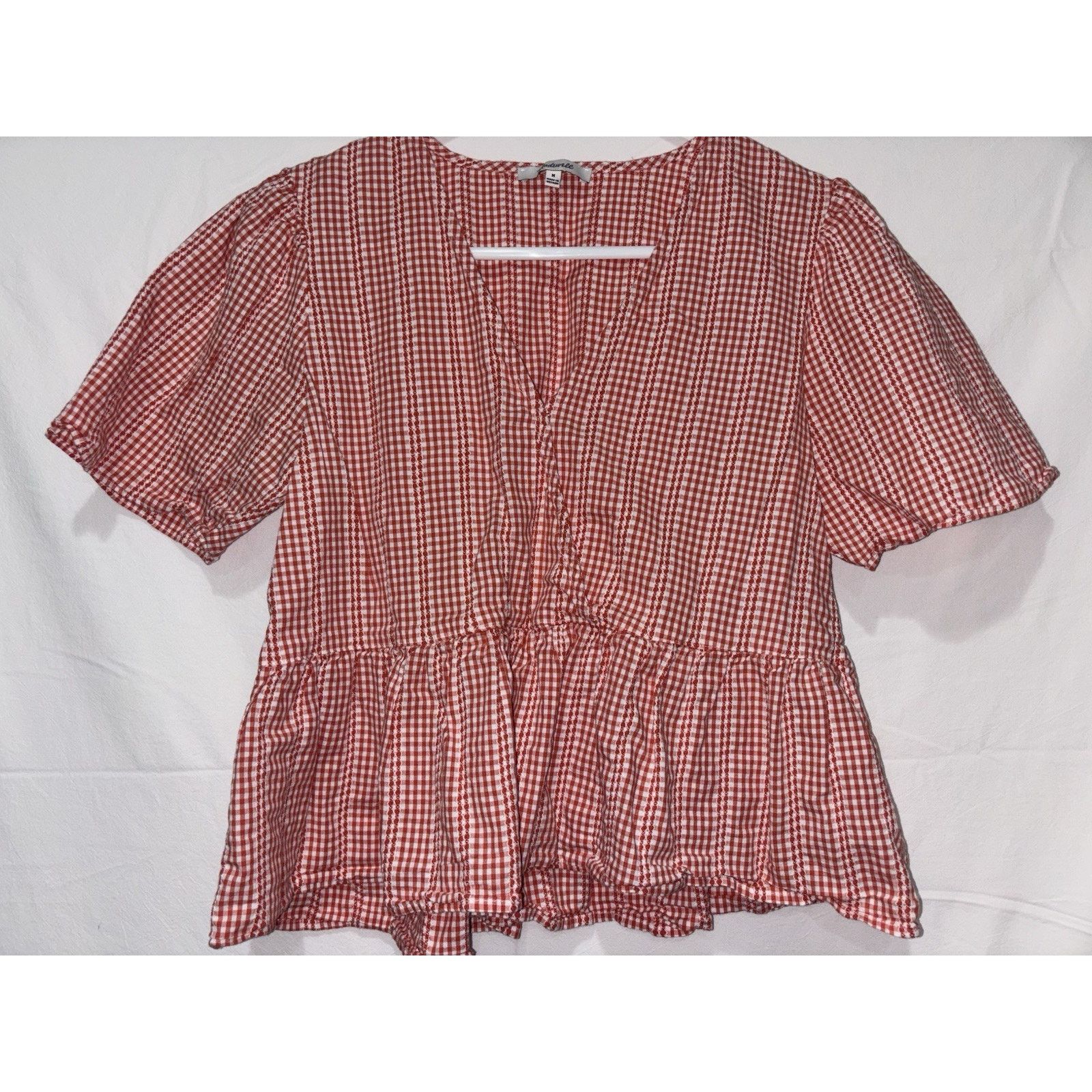 Madewell Madewell Women’s Top Red White Plaid Medium Size M / US 6-8 / IT 42-44 - 1 Thumbnail