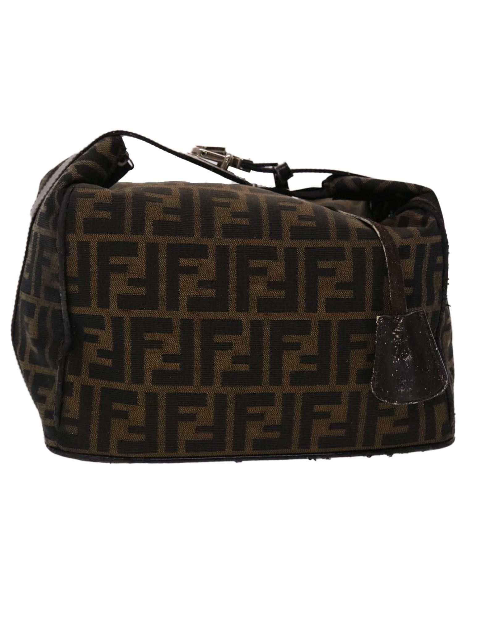 image of Fendi Nylon Zucca Canvas Hand Bag in Brown, Women's