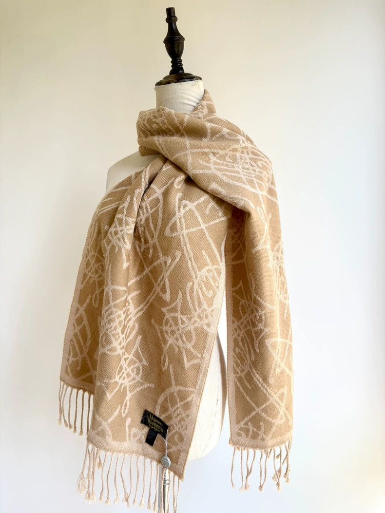 Vivienne Westwood A Saturn scarf with a beige double-sided