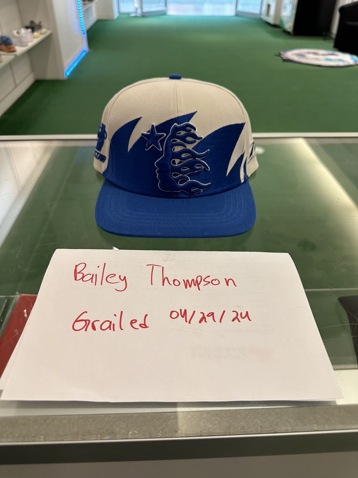 image of Hellstar Shark Teeth Snapback Blue, Men's