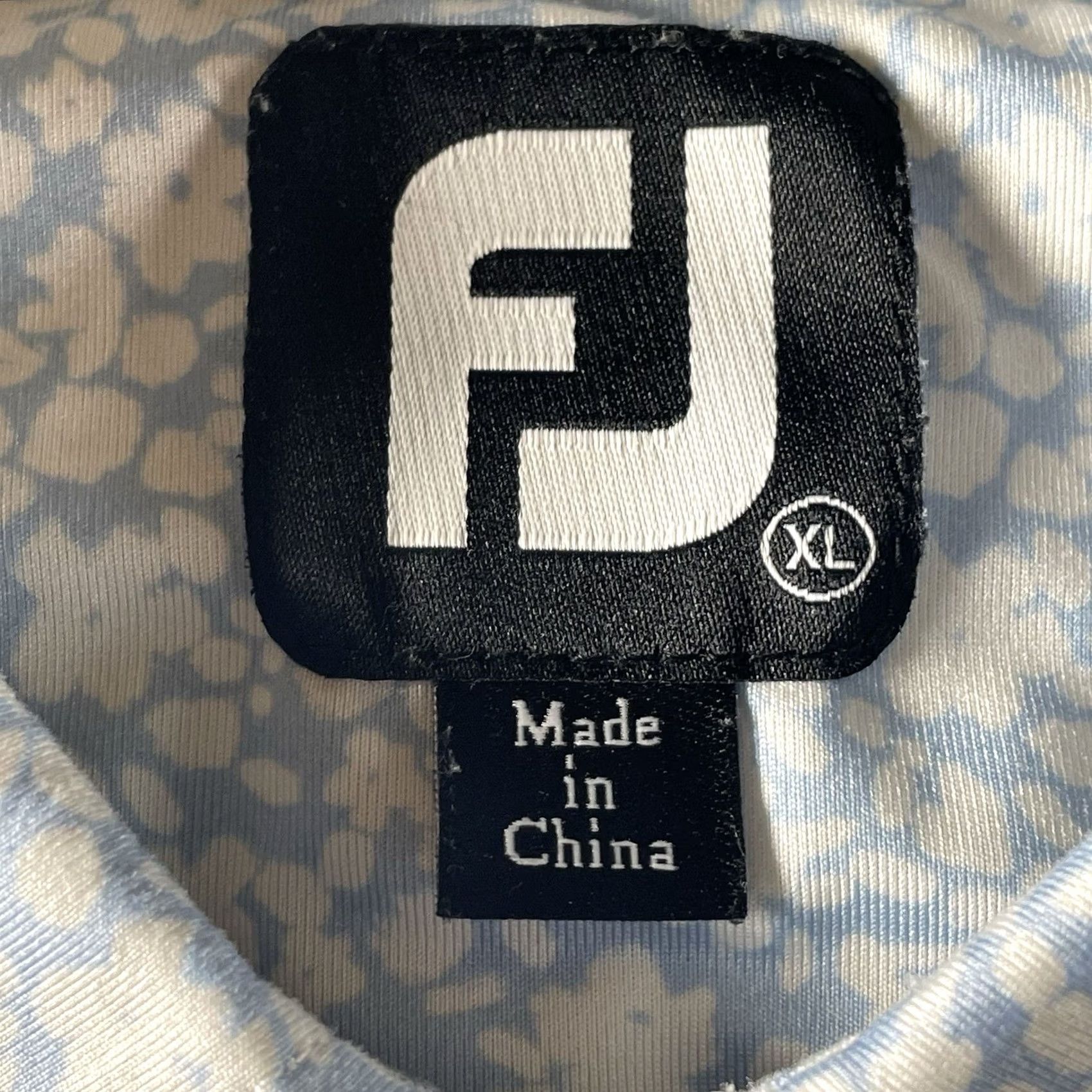 Footjoy FootJoy Polo XL Geometric Floral Golf Performance FJ Flowers Light Blue Men Polo Short Sleeve Breathable All Seasons Regular Classic Sports Size US XL / EU 56 / 4 - 4 Thumbnail