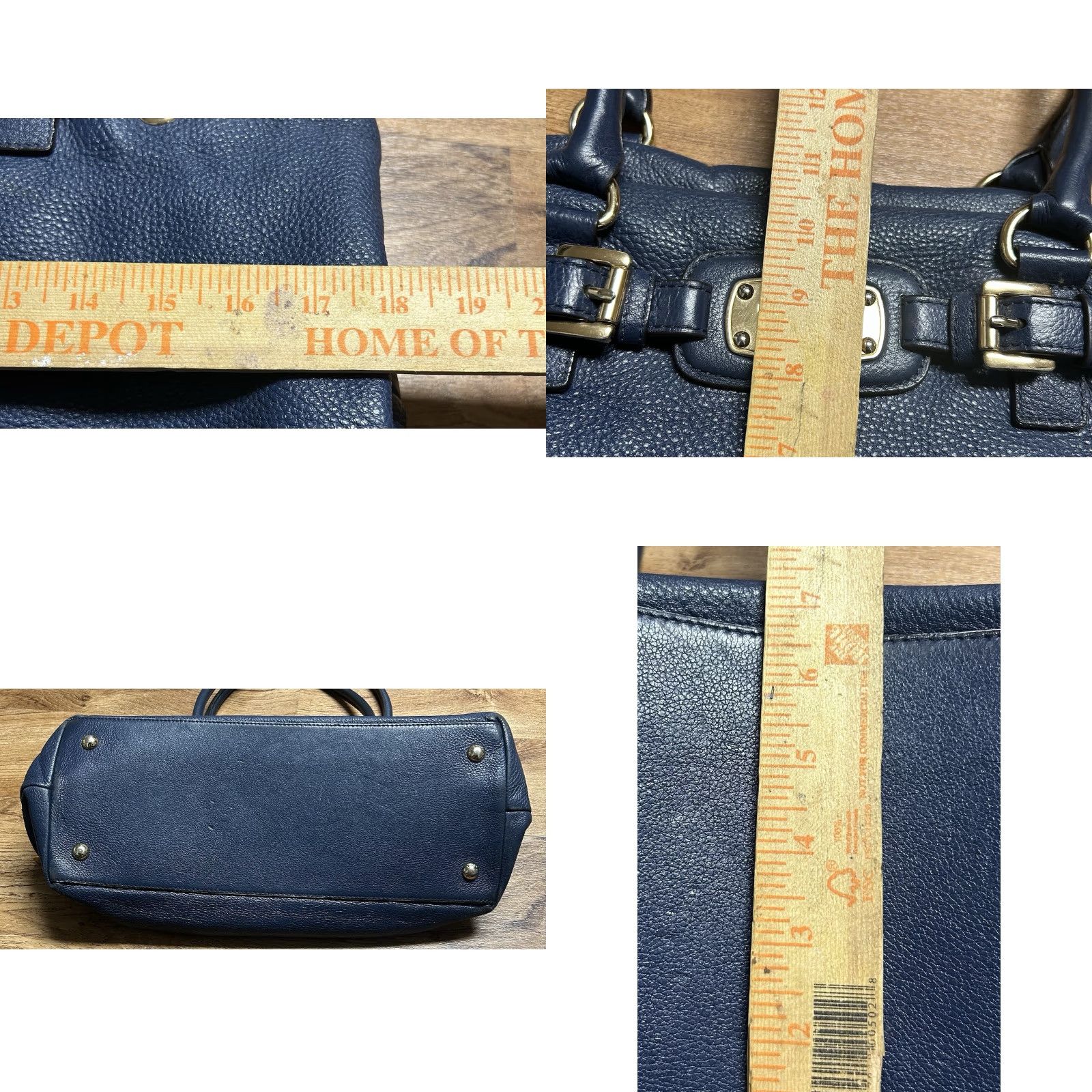 Vintage VINTAGE Michael Kors Hamilton Weekender Navy Pebbled Leather Luggage Satchel Bag Tote Size ONE SIZE - 8 Thumbnail