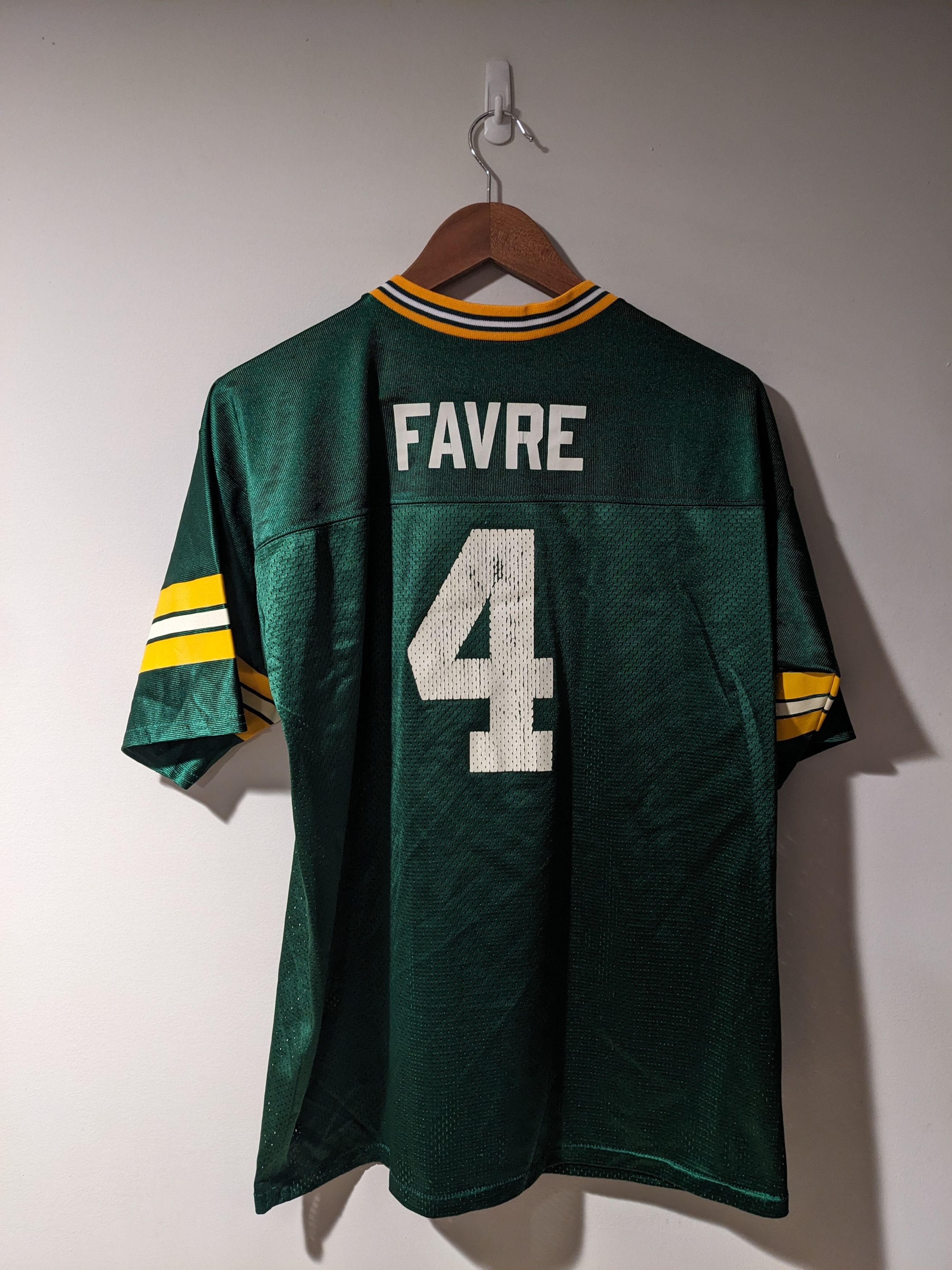 NFL × Vintage Vintage 90s Green Bay Packers NFL FAVRE YOUTH X-Large Jersey Size US XL / EU 56 / 4 - 1 Thumbnail