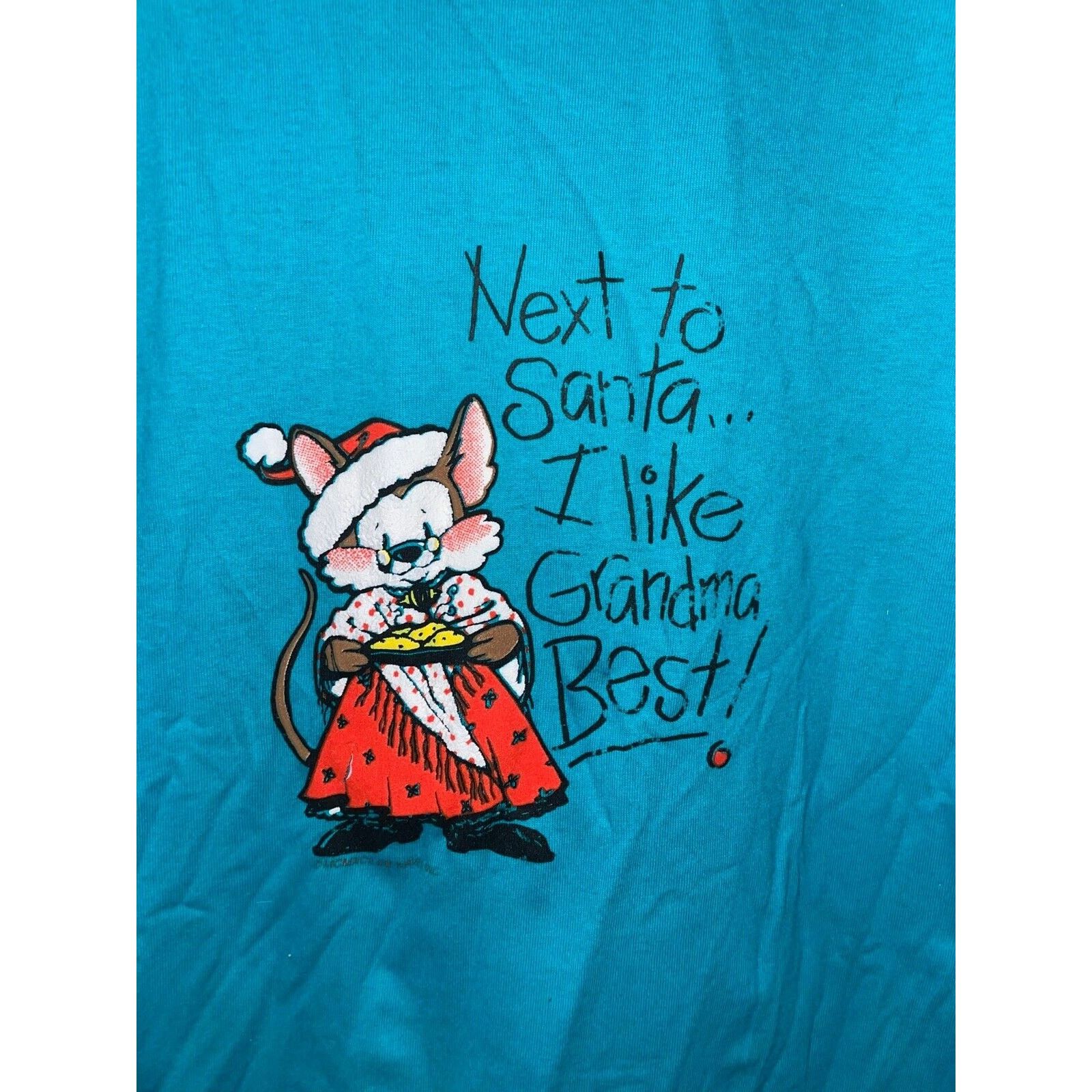 Jerzees Vintage Mouse Christmas Shirt I Like Grandma Tee VTG 90s L Size US L / EU 52-54 / 3 - 2 Thumbnail