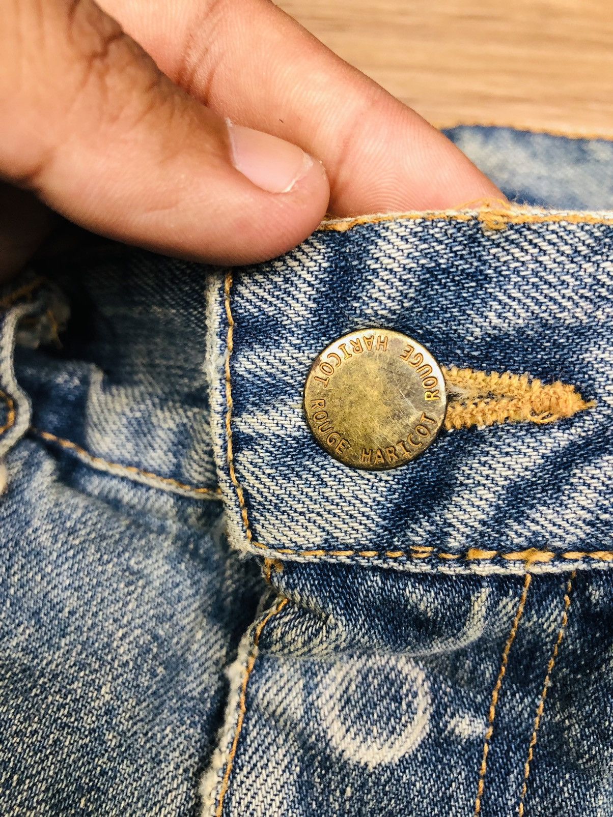 Japanese Brand Haricot Rouge Distressed Jeans (33) Size US 27 - 9 Thumbnail