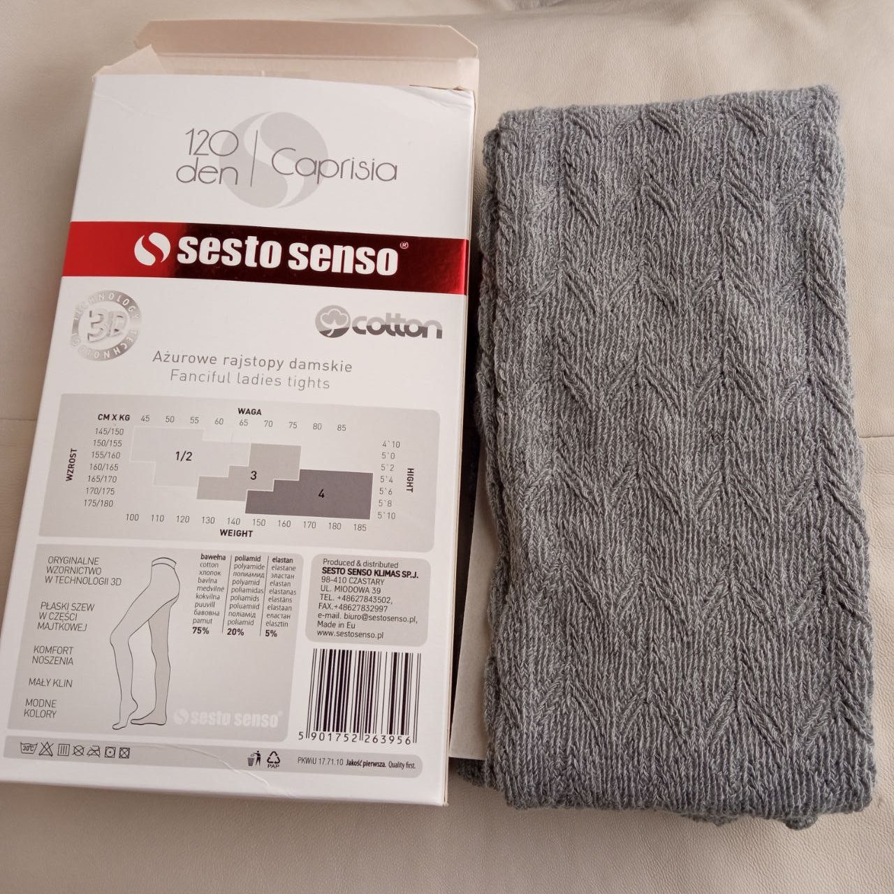 Other Lace Knitted Cotton Blend Tights Pantyhose 120 den Size 4 Size ONE SIZE - 3 Thumbnail