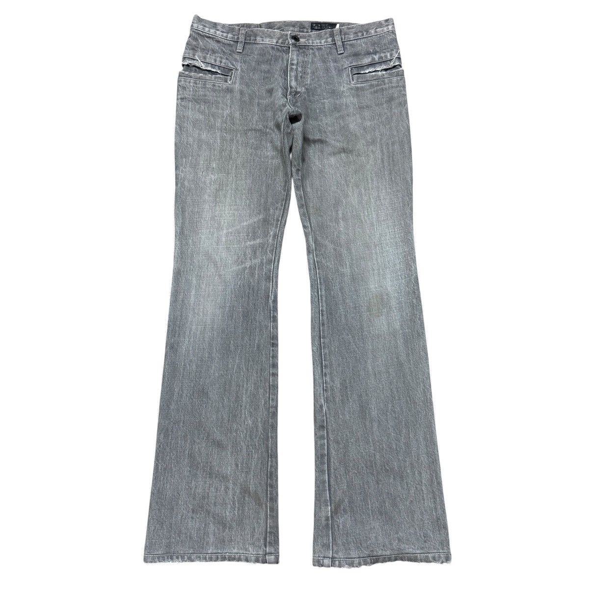 L7 Real Hip L7 Real Hip Grey Denim Flare Jeans Hedi Slimane Size US 32 / EU 48 - 2 Thumbnail