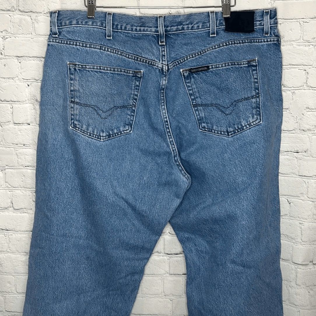 Harley Davidson Harley-Davidson Mens Jeans Straight Leg 42x30 100% Cotton Blue Big & Tall Mens Size US 42 / EU 58 - 7 Thumbnail