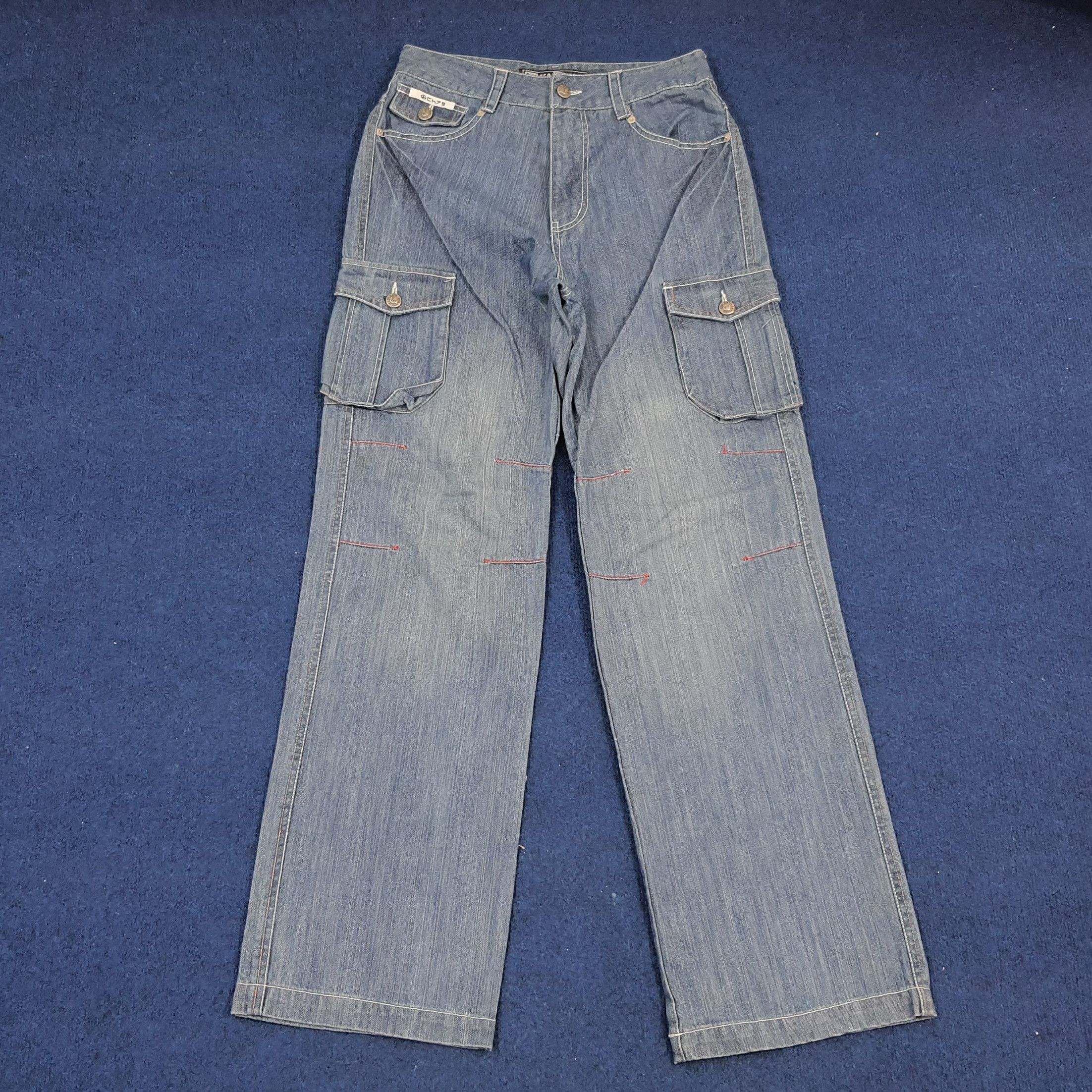 Designer × Karl Kani × Vintage Vintage Karl Kani CH79 Cargo Style Hiphop Designer Jeans Size US 28 / EU 44 - 1 Thumbnail