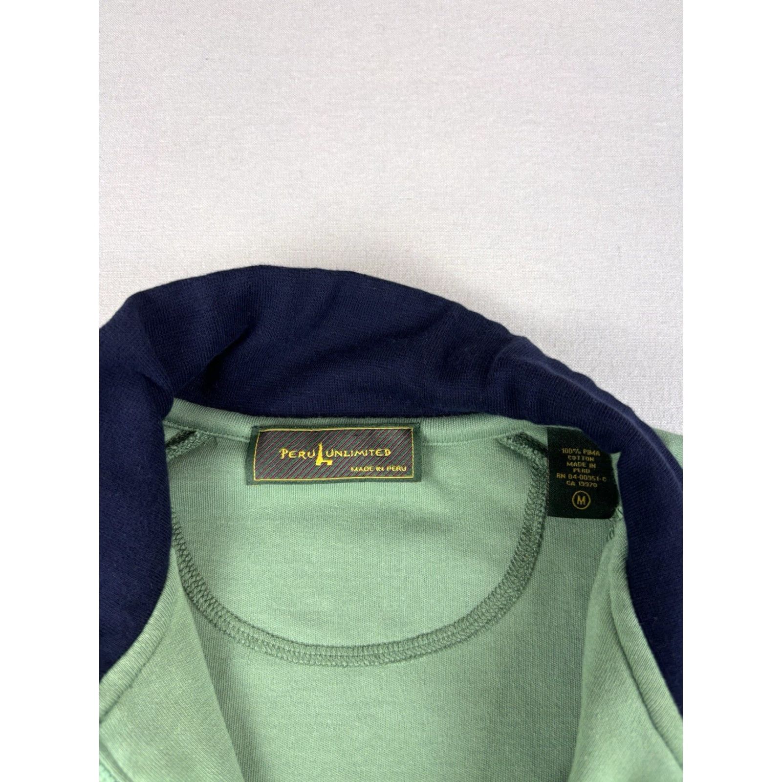 Vintage Peru Unlimited Sweater Mens Medium Green 1/2 Zip Cotton Golf Mock Neck Pullover Classic Preppy M Size US M / EU 48-50 / 2 - 3 Thumbnail