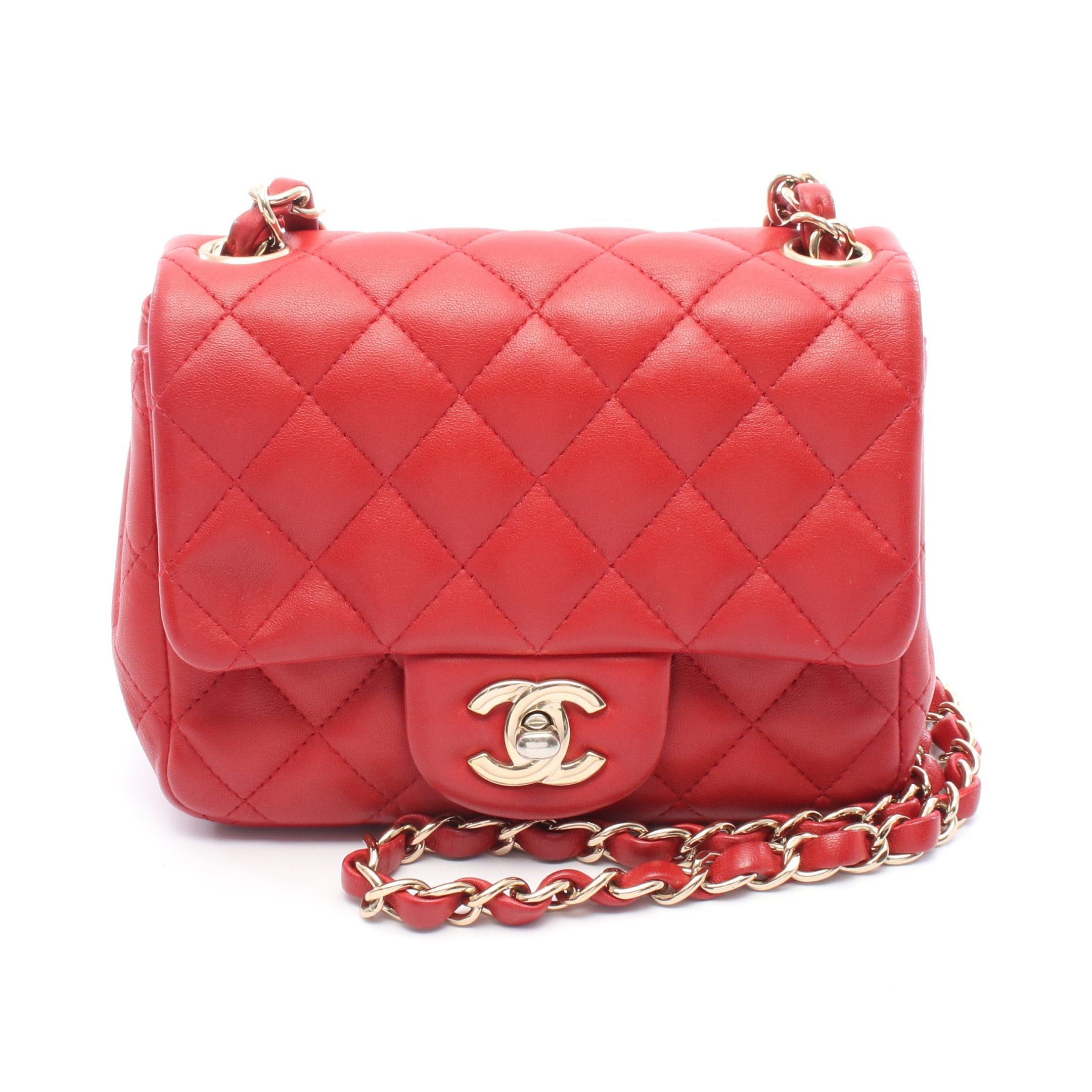 Chanel Chanel Mini Matelasse Chain Shoulder Bag Leather Red Gold Hardware Size ONE SIZE - 1 Thumbnail