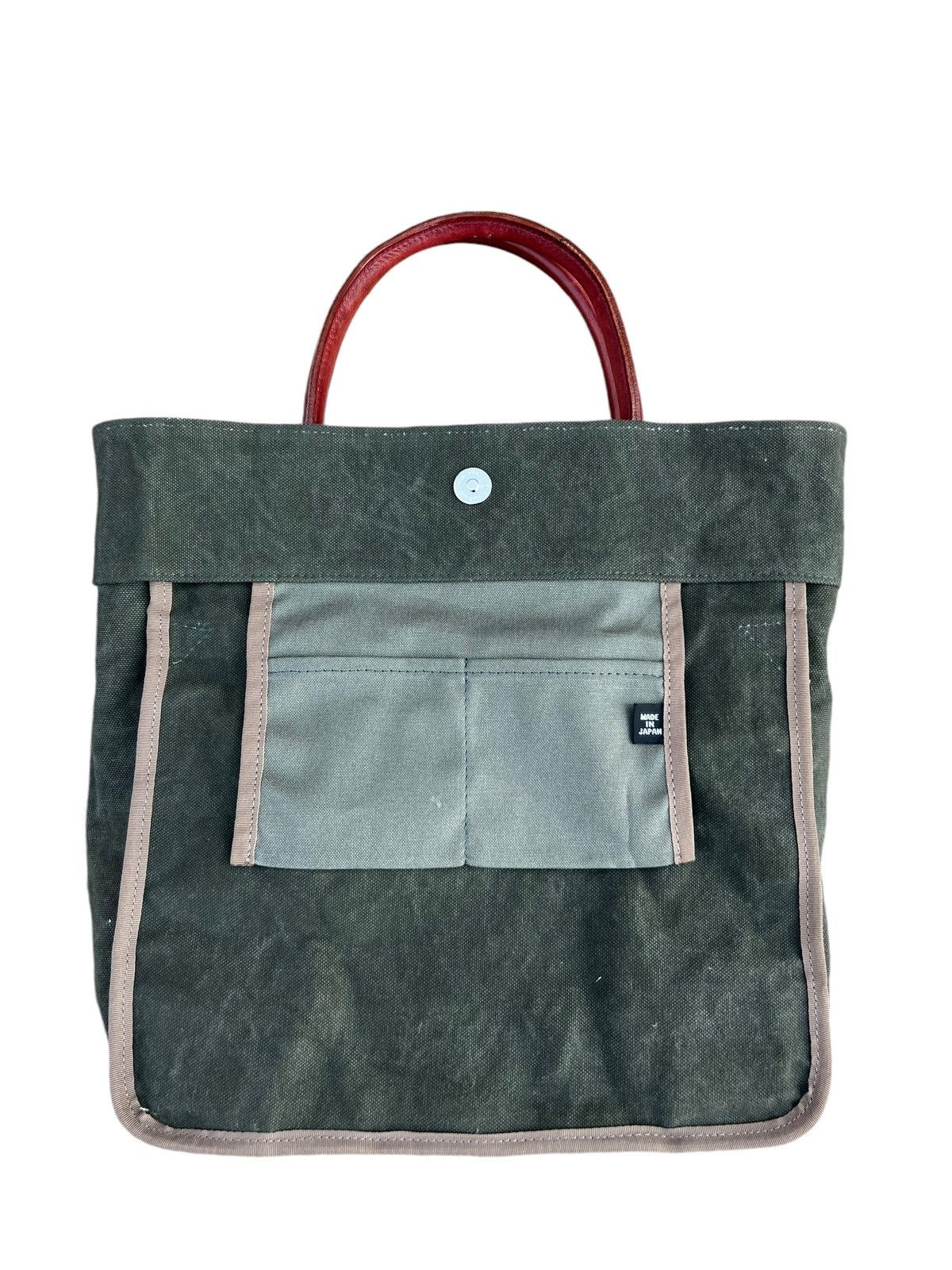 Canvas Vintage Hinomoto Japan Hard Canvas Leather Tote Bag Size ONE SIZE - 22 Thumbnail