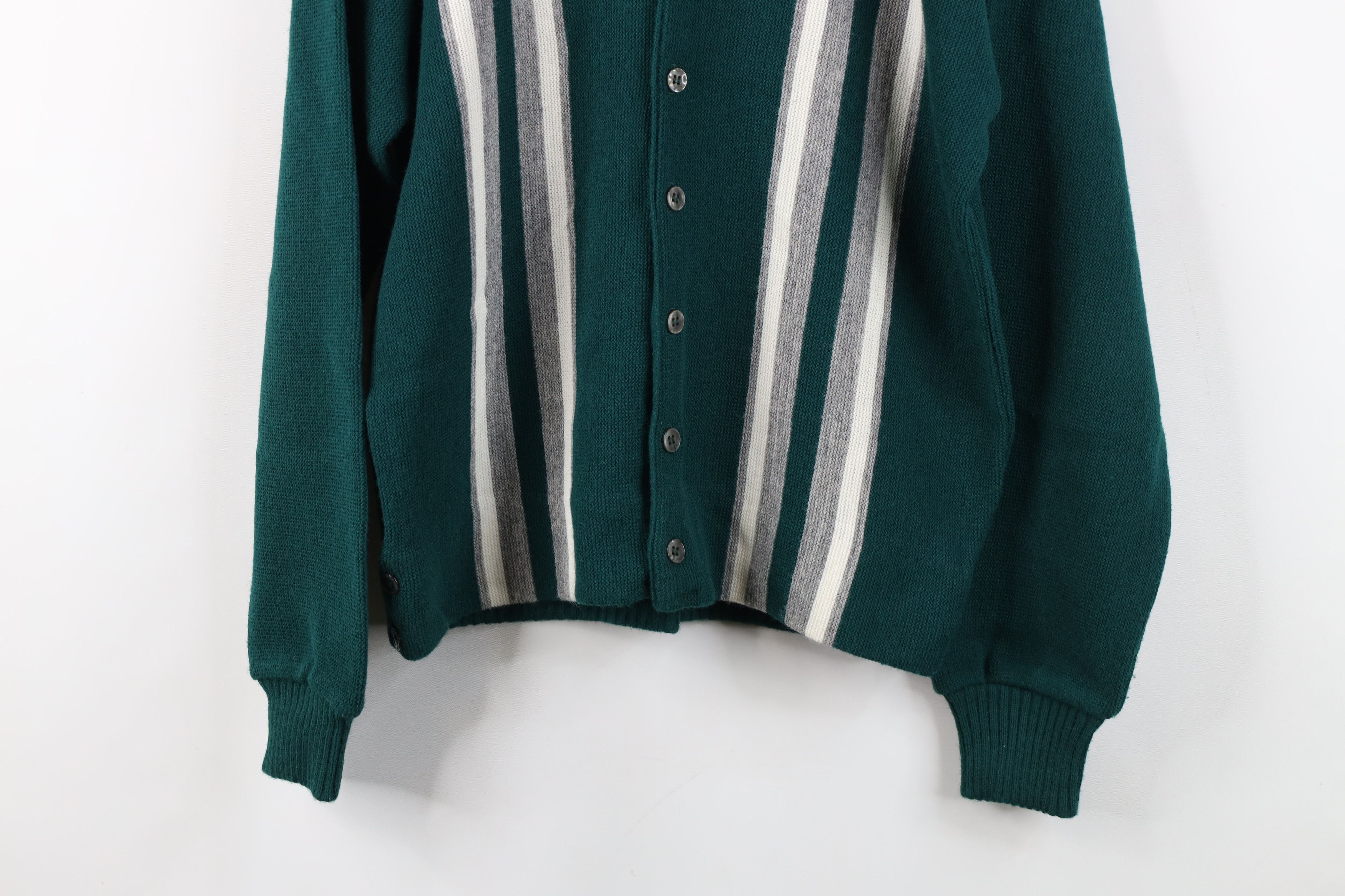 Vintage Vintage 50s 60s Streetwear Panel Knit Cardigan Sweater USA Size US L / EU 52-54 / 3 - 3 Thumbnail