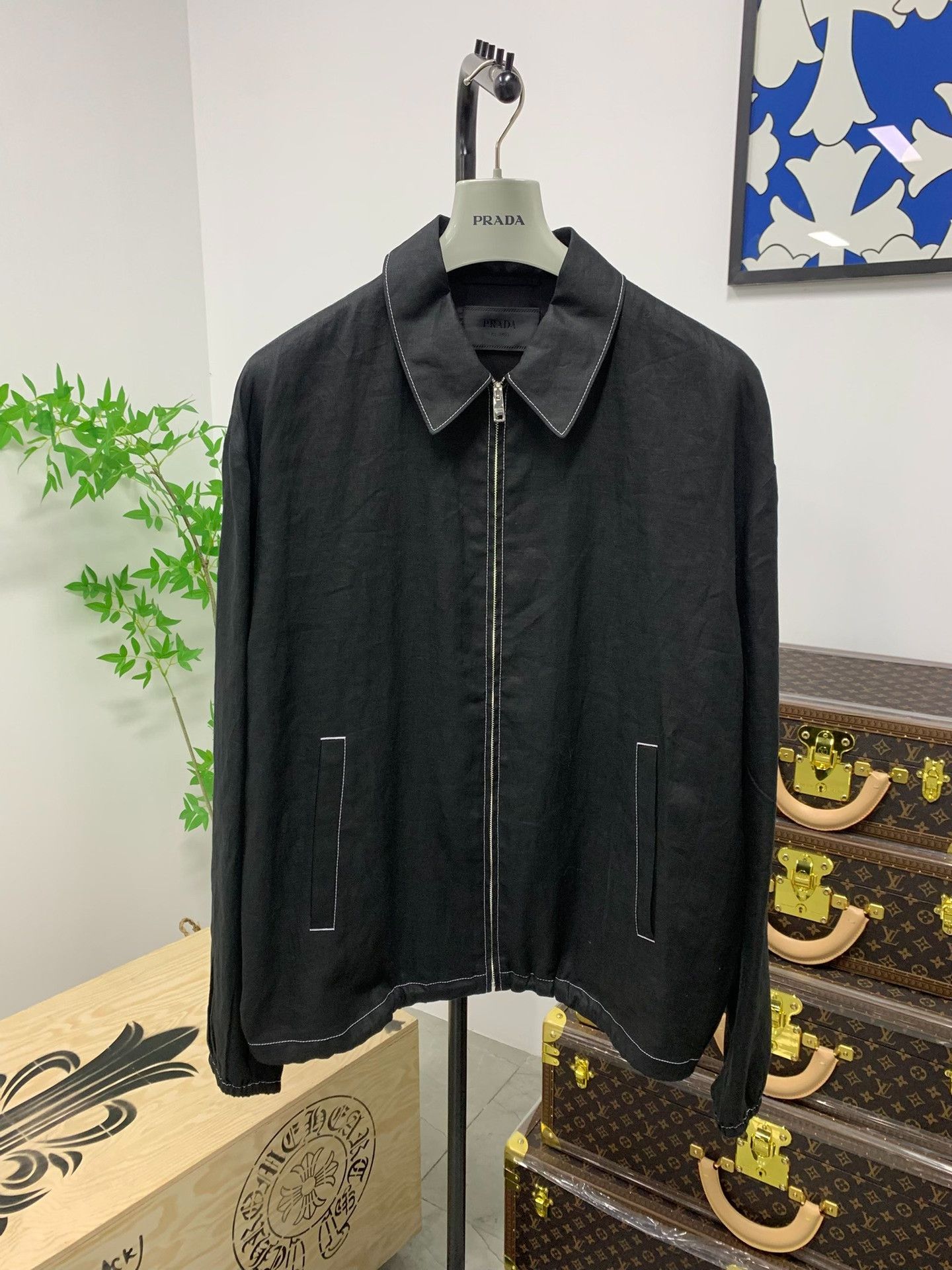 Prada Prada Contrast Stitch Linen Jacket Size S Size US S / EU 44-46 / 1 - 1 Thumbnail