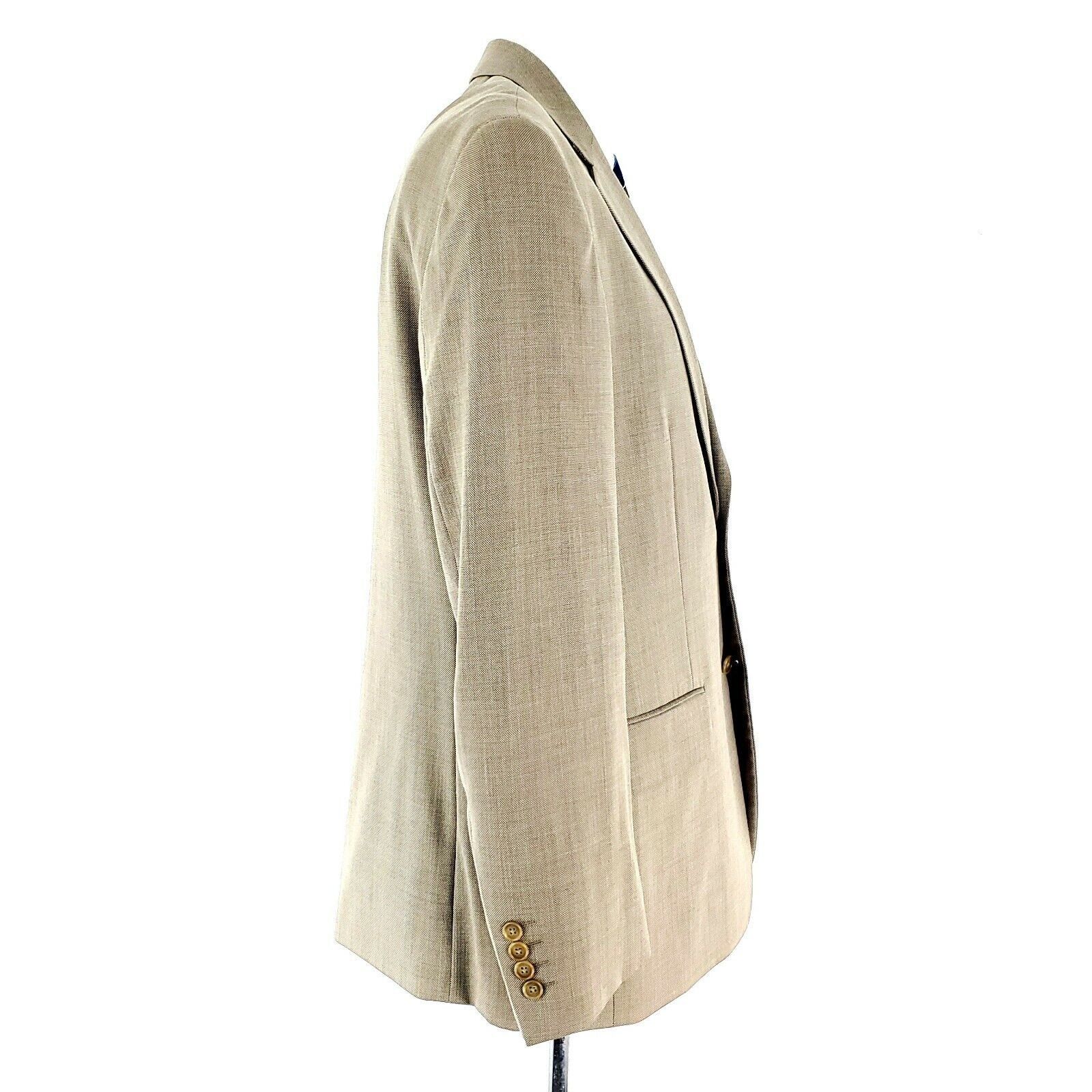Pronto Uomo Pronto Uomo Super 120s Wool 2 Button Blazer 42R Check Tan Be Size 42R - 7 Thumbnail
